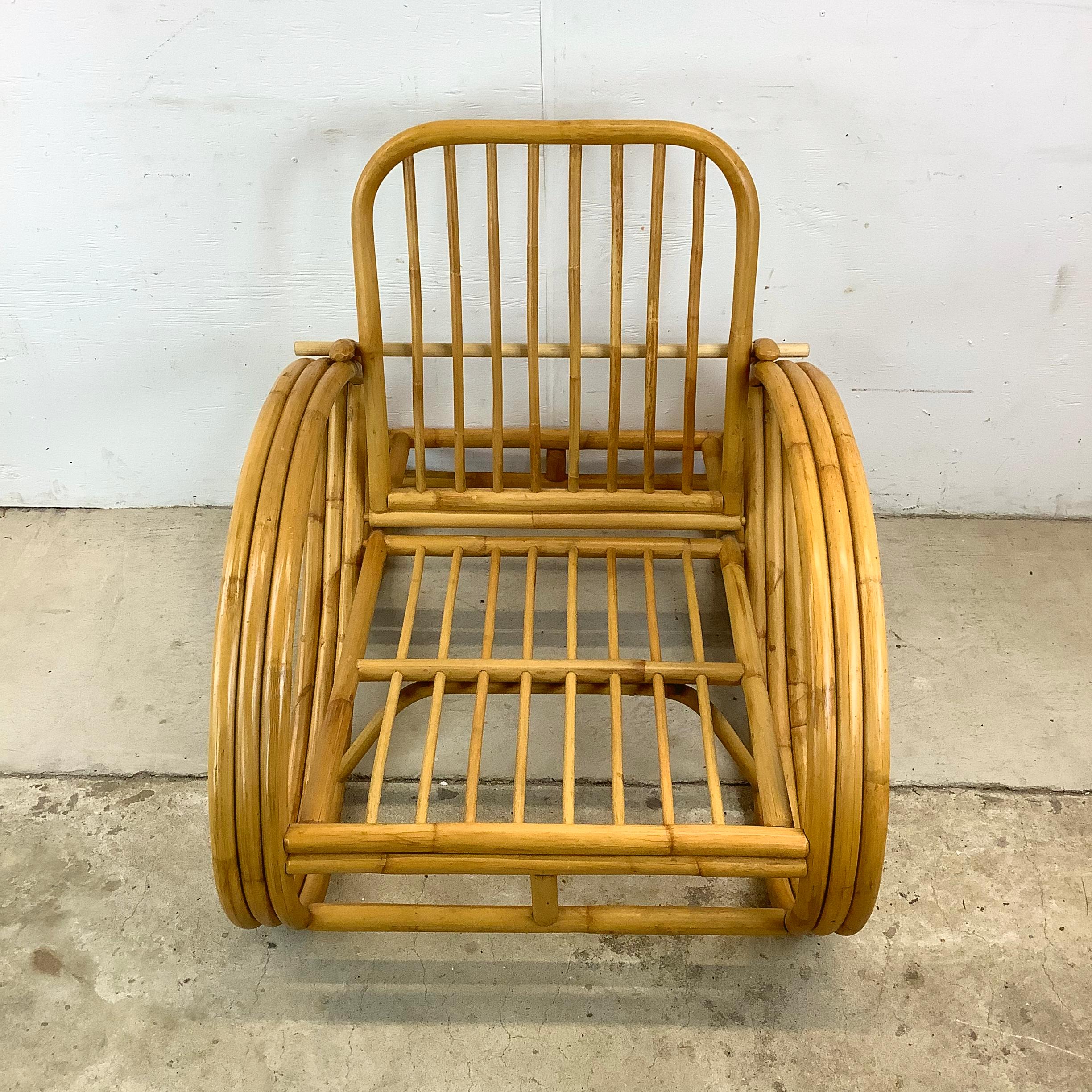 Mid-Century Modern Vintage Modern Reclining  Bamboo Armchair For Sale