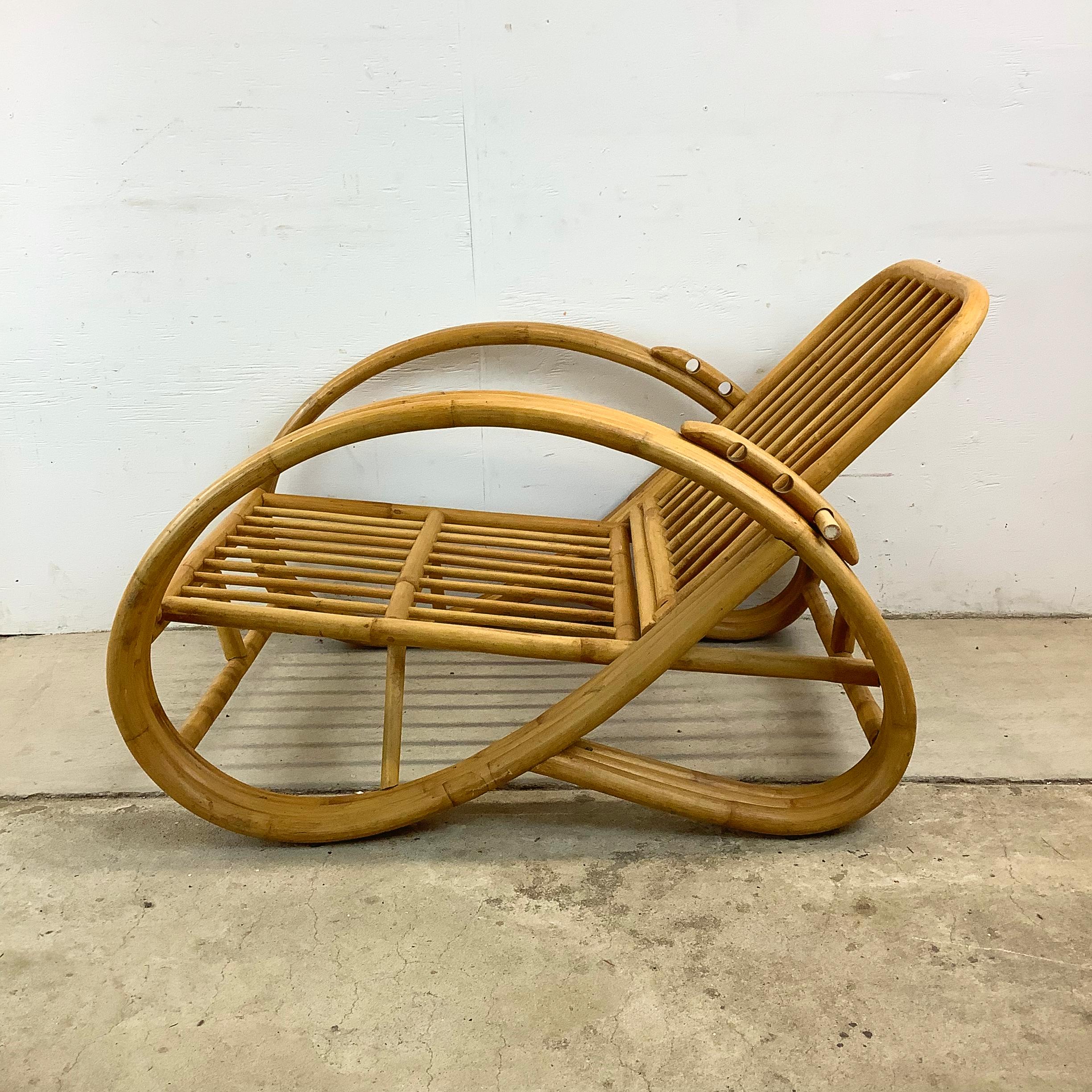 Other Vintage Modern Reclining  Bamboo Armchair