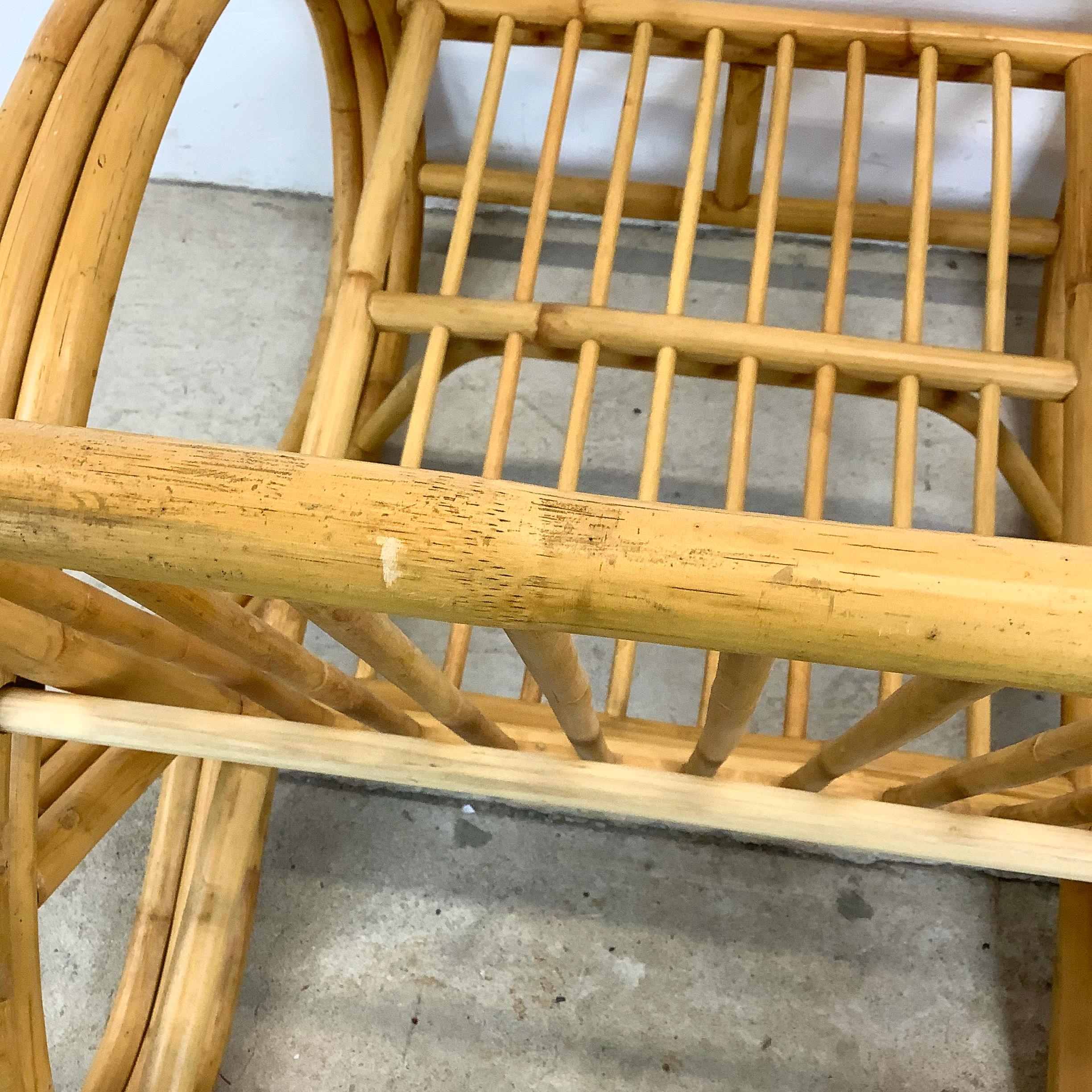 Vintage Modern Reclining  Bamboo Armchair For Sale 2