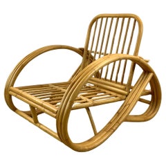 Retro Modern Reclining  Bamboo Armchair