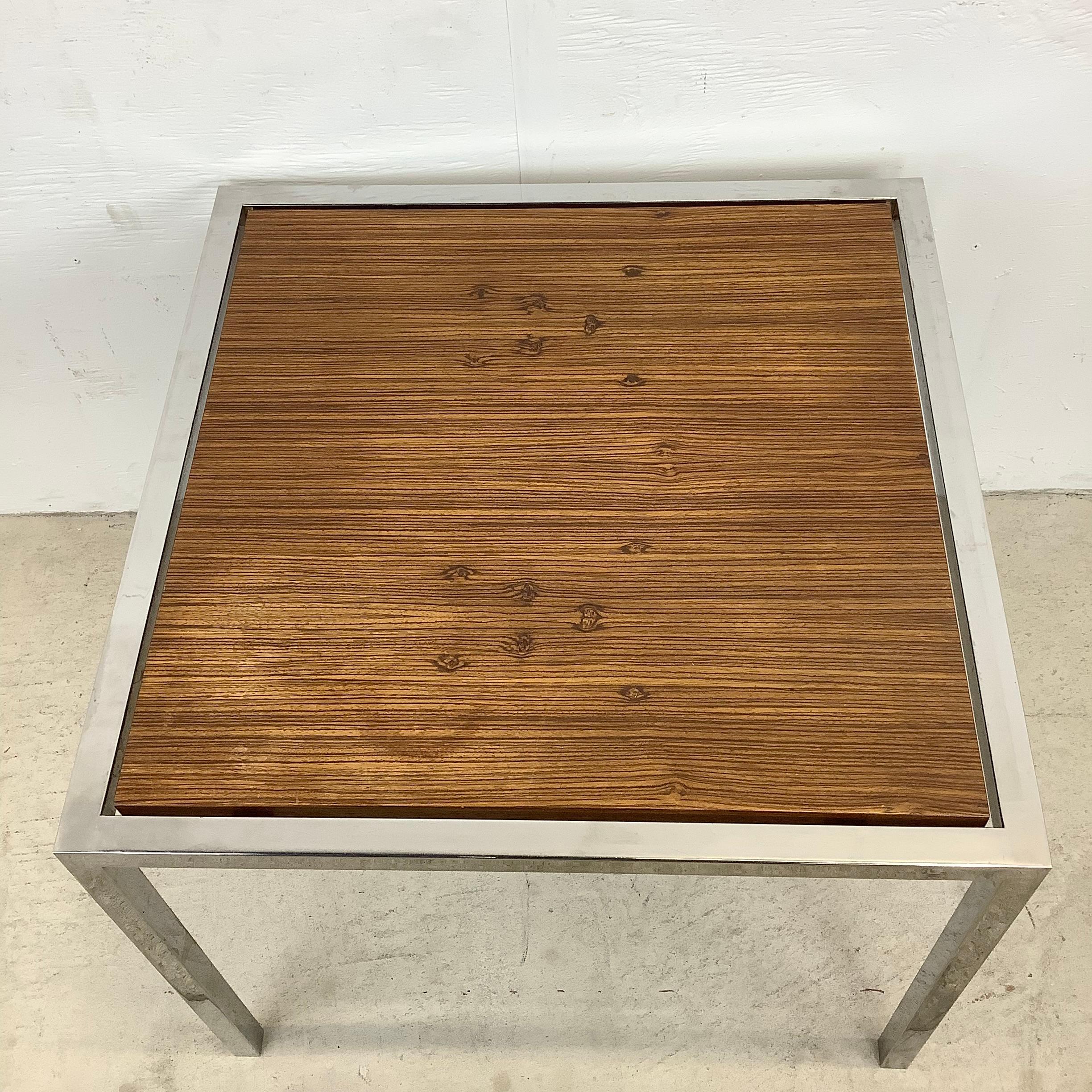 Vintage Modern Rosewood and Chrome End Table For Sale 3