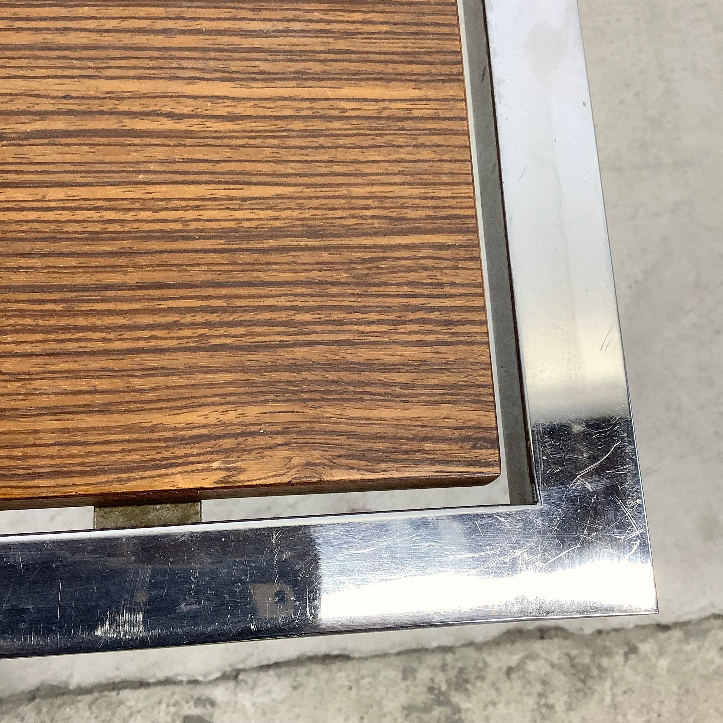 Vintage Modern Rosewood and Chrome End Table For Sale 6