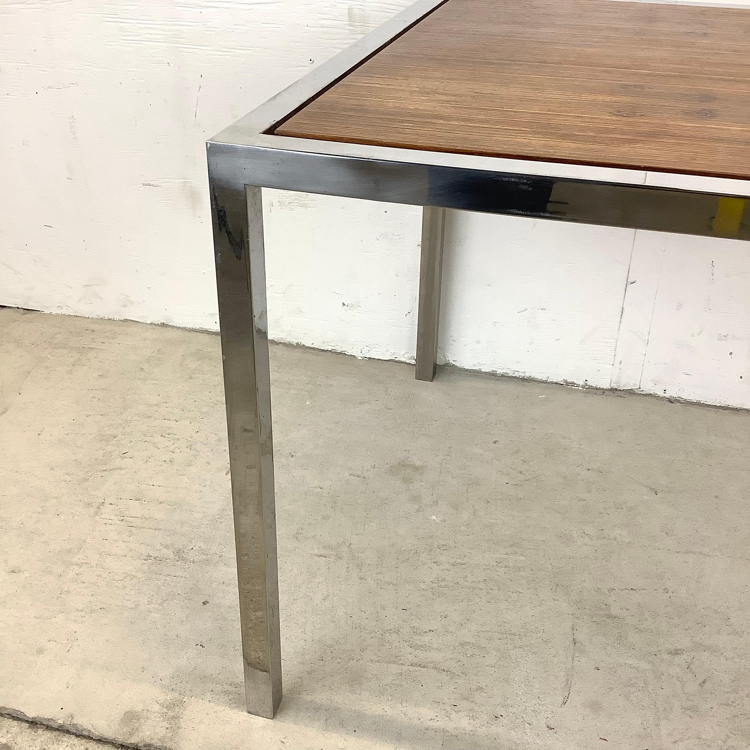 Vintage Modern Rosewood and Chrome End Table For Sale 9