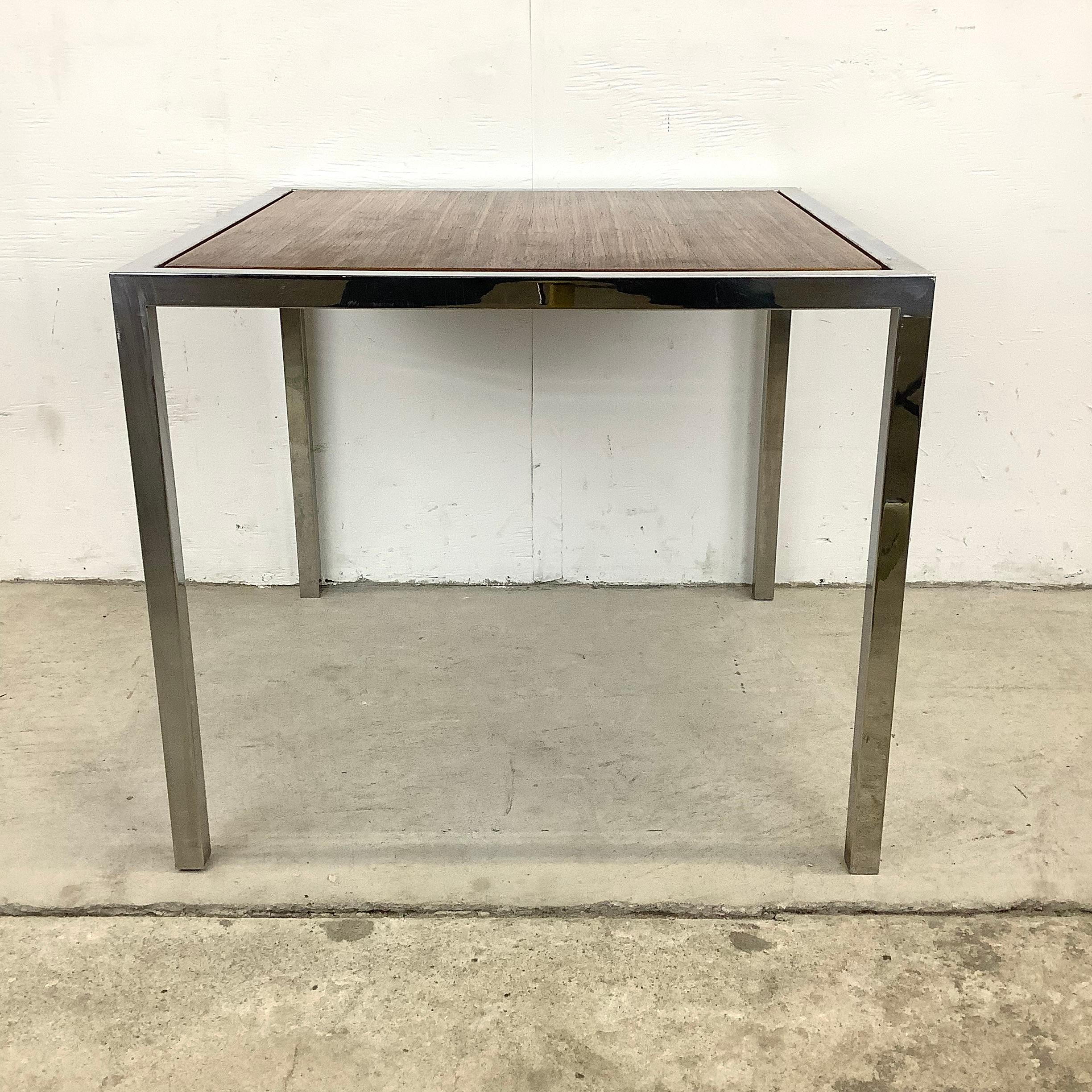 Mid-Century Modern Vintage Modern Rosewood and Chrome End Table For Sale