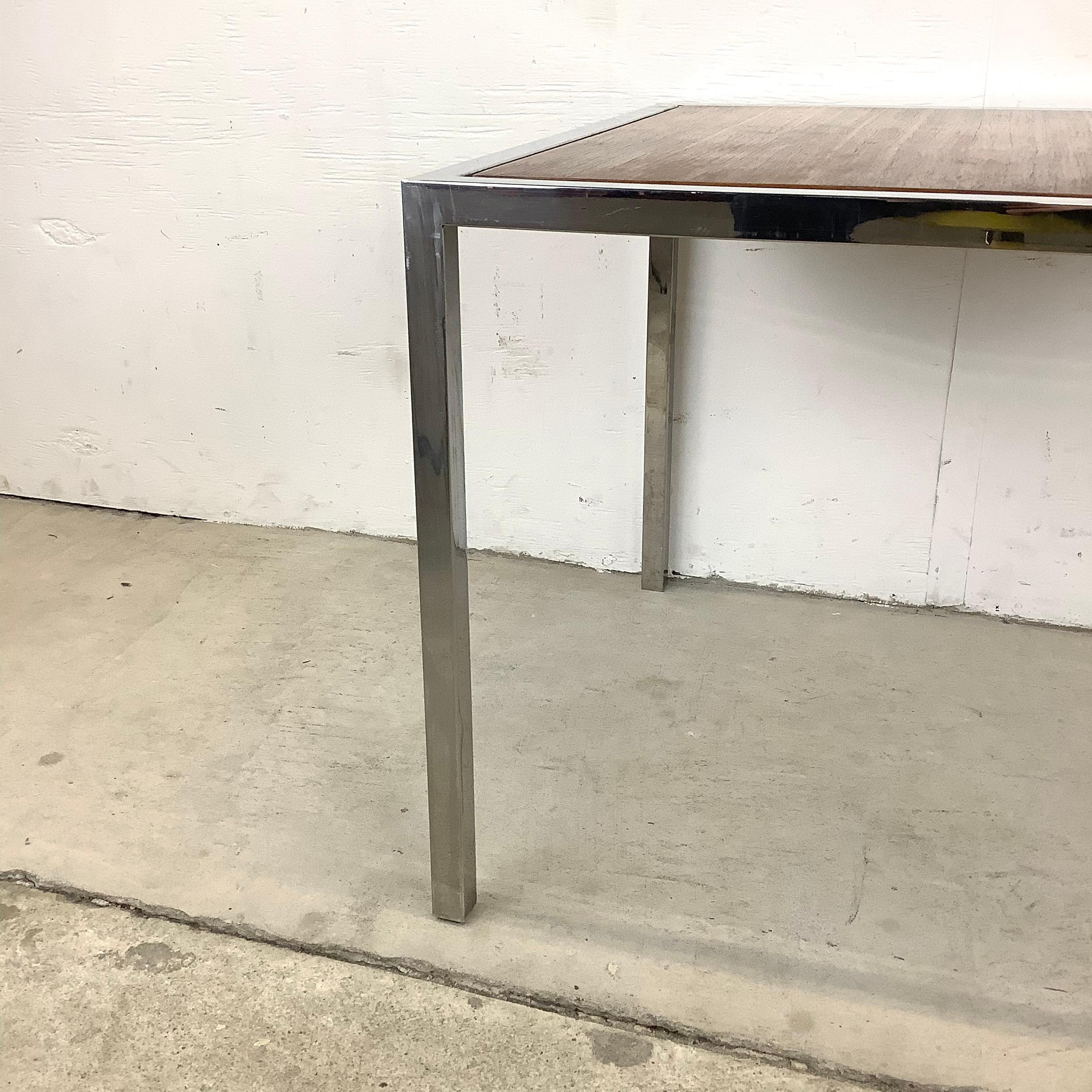 Unknown Vintage Modern Rosewood and Chrome End Table For Sale