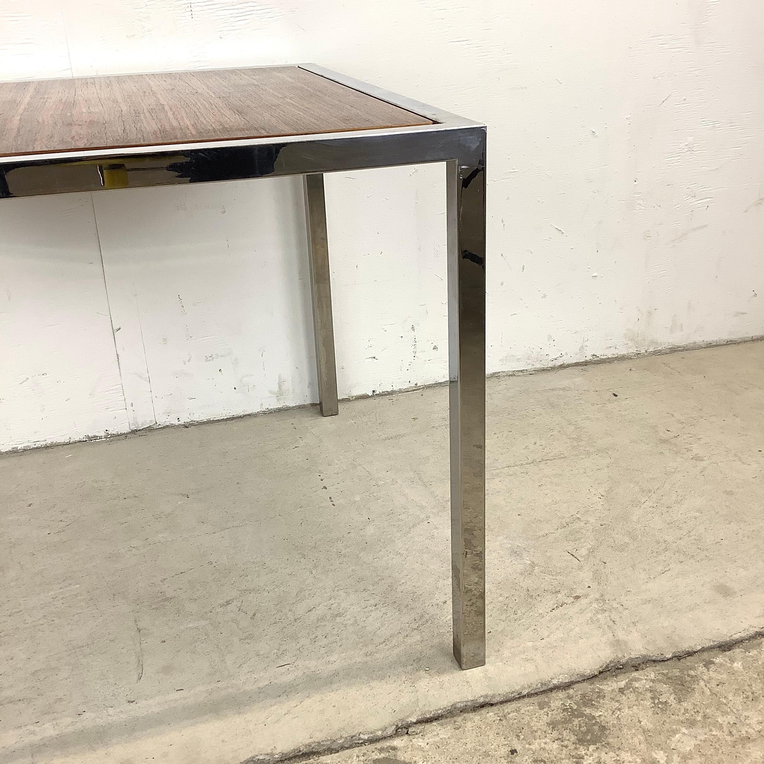 Other Vintage Modern Rosewood and Chrome End Table For Sale