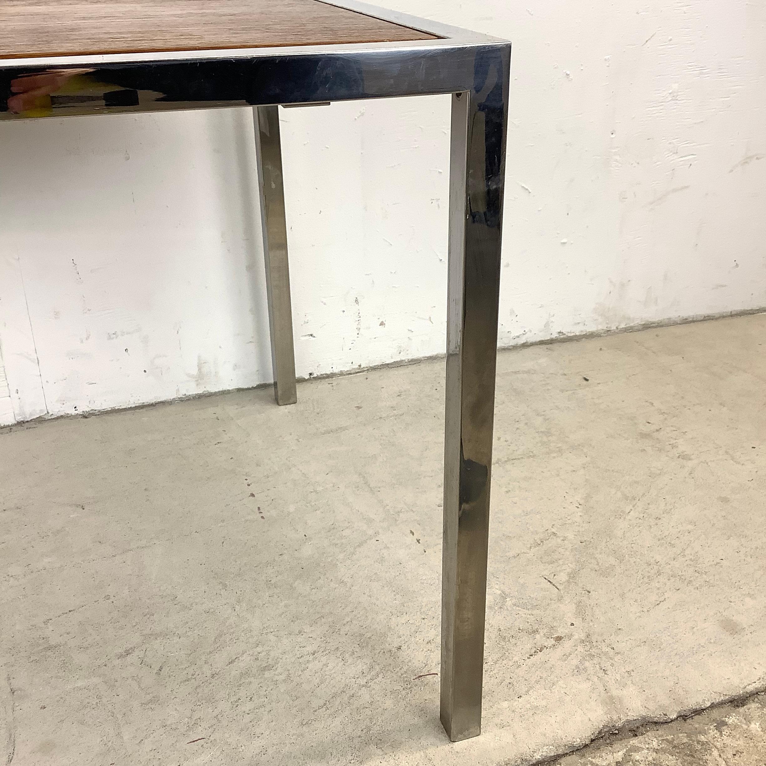 Vintage Modern Rosewood and Chrome End Table In Good Condition For Sale In Trenton, NJ
