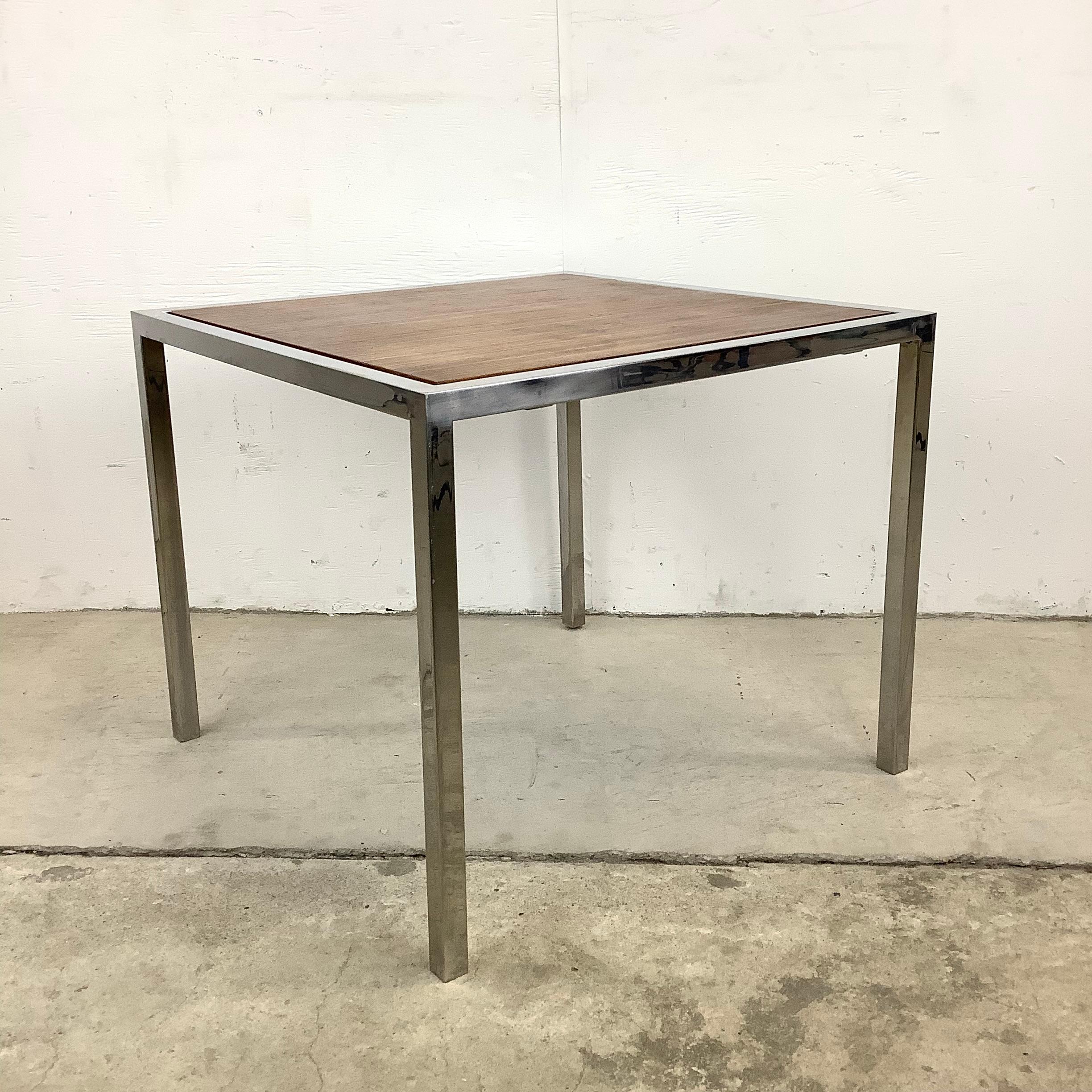 Vintage Modern Rosewood and Chrome End Table For Sale 1