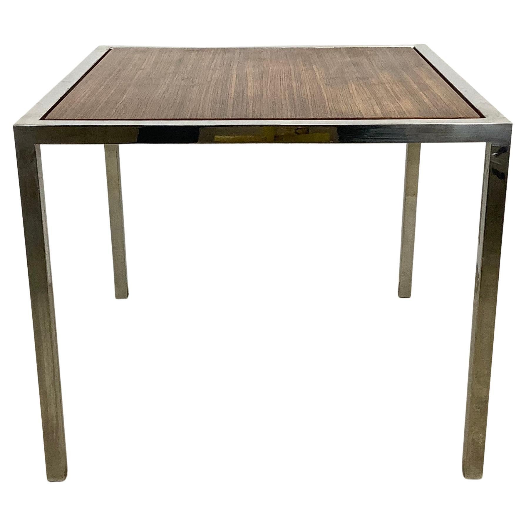 Vintage Modern Rosewood and Chrome End Table For Sale