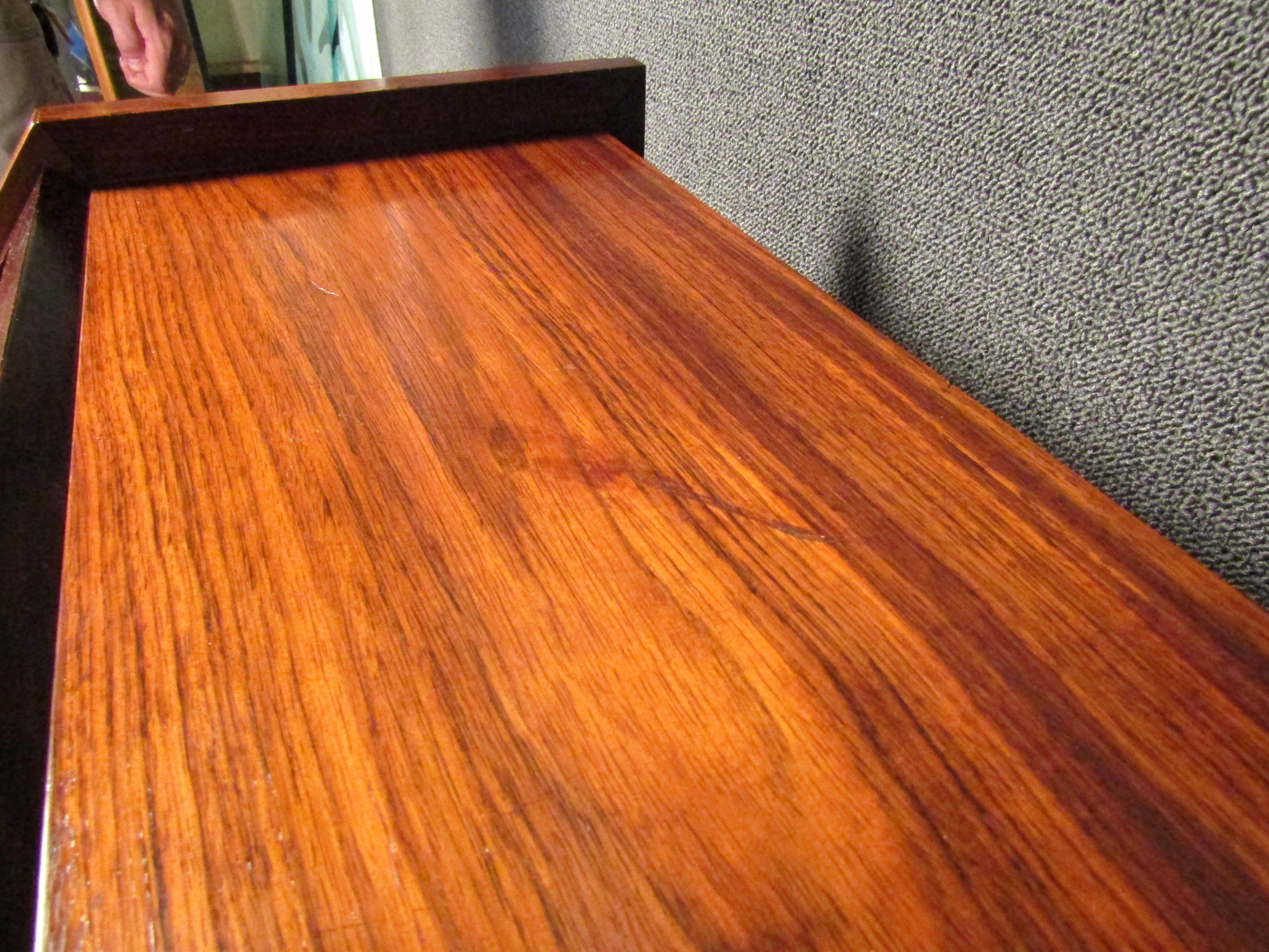 Vintage Modern Rosewood Dresser with Desk Top For Sale 3