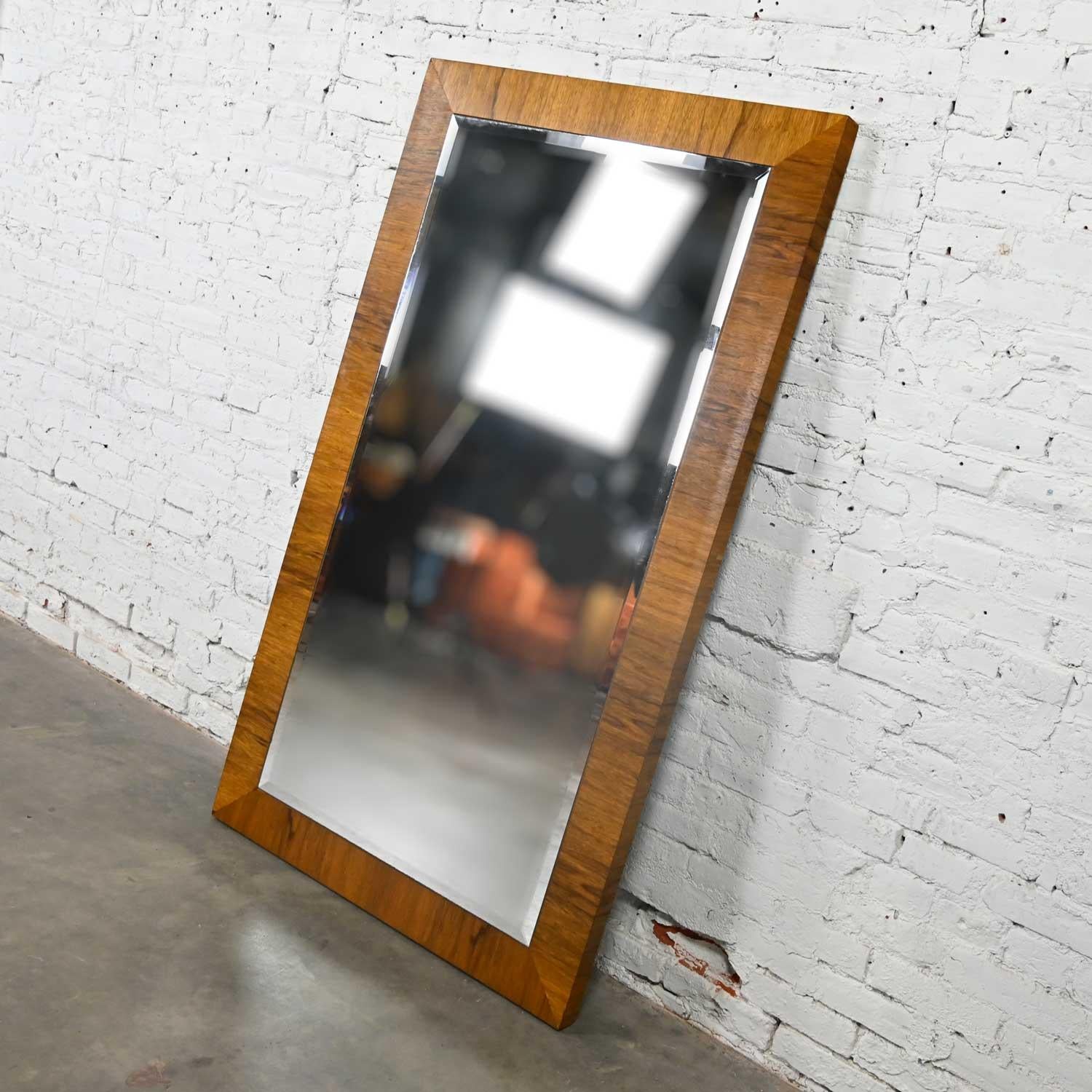 Moderne Grand miroir moderne vintage en bois de rose de Milo Baughman pour Thayer Coggin  en vente