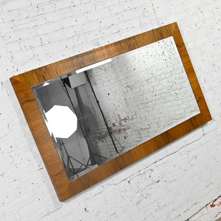 Vintage Modern Rosewood Large Mirror by Milo Baughman for Thayer Coggin  In Good Condition For Sale In Topeka, KS