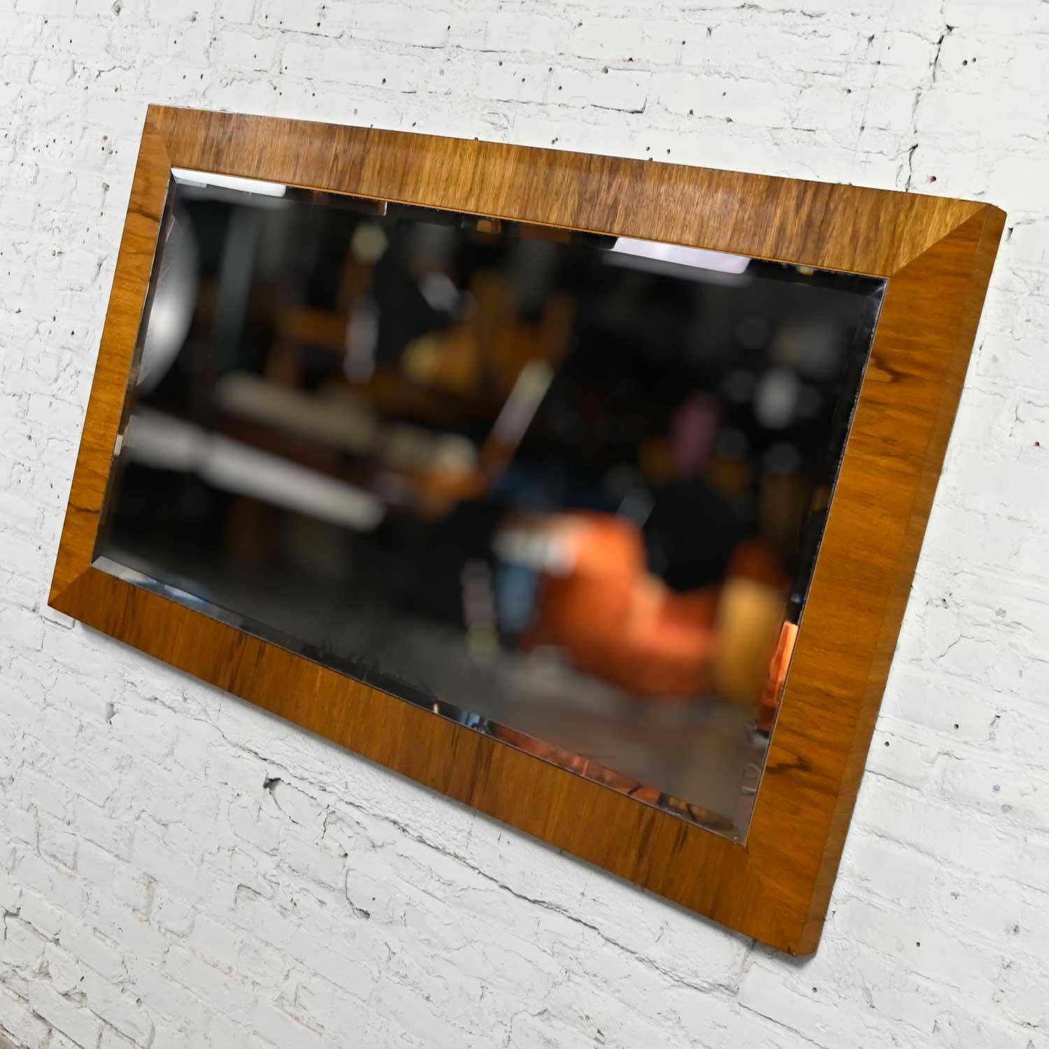Placage Grand miroir moderne vintage en bois de rose de Milo Baughman pour Thayer Coggin  en vente