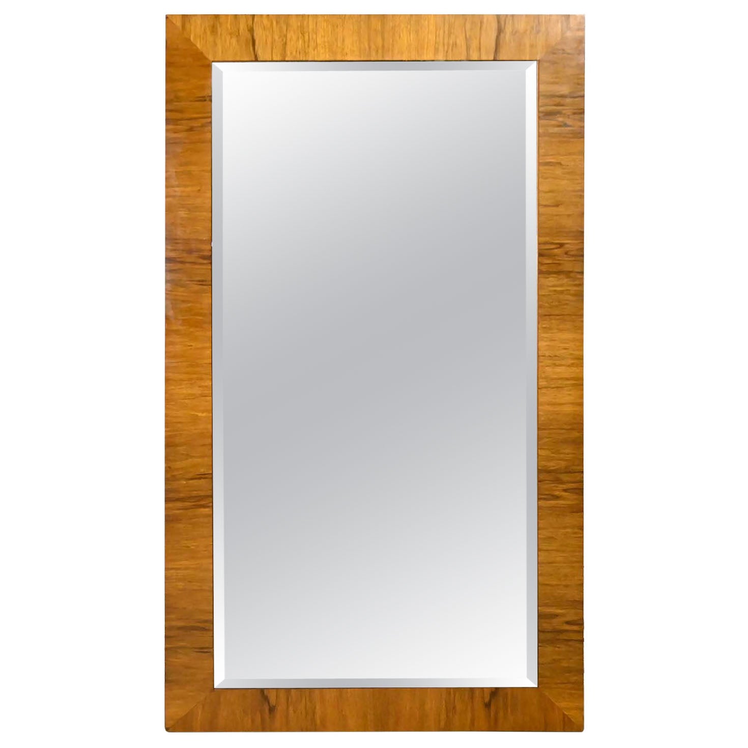 Grand miroir moderne vintage en bois de rose de Milo Baughman pour Thayer Coggin en vente