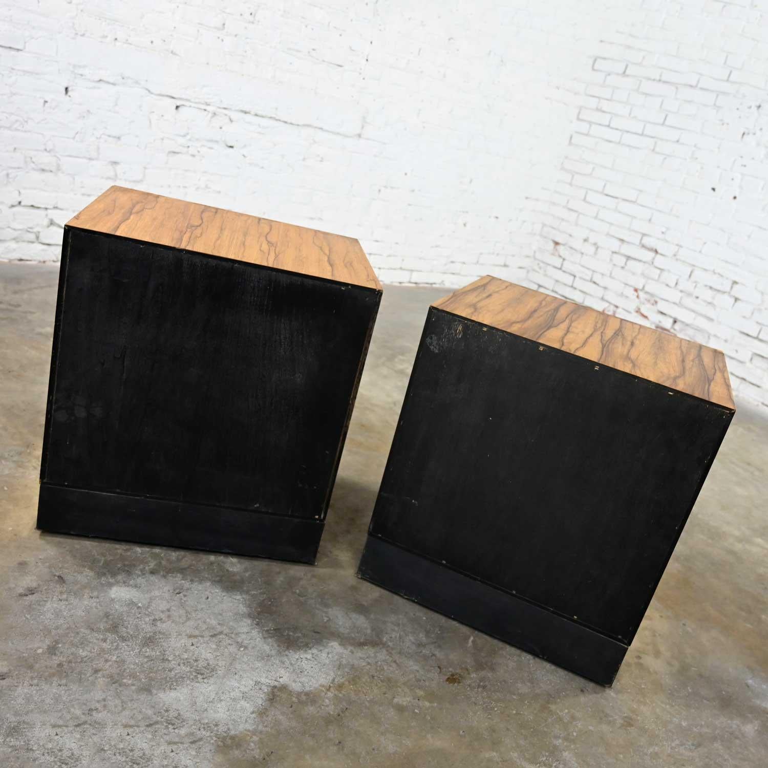 Vintage Modern Rosewood Pair Cube Nightstands by Milo Baughman for Thayer Coggin For Sale 11