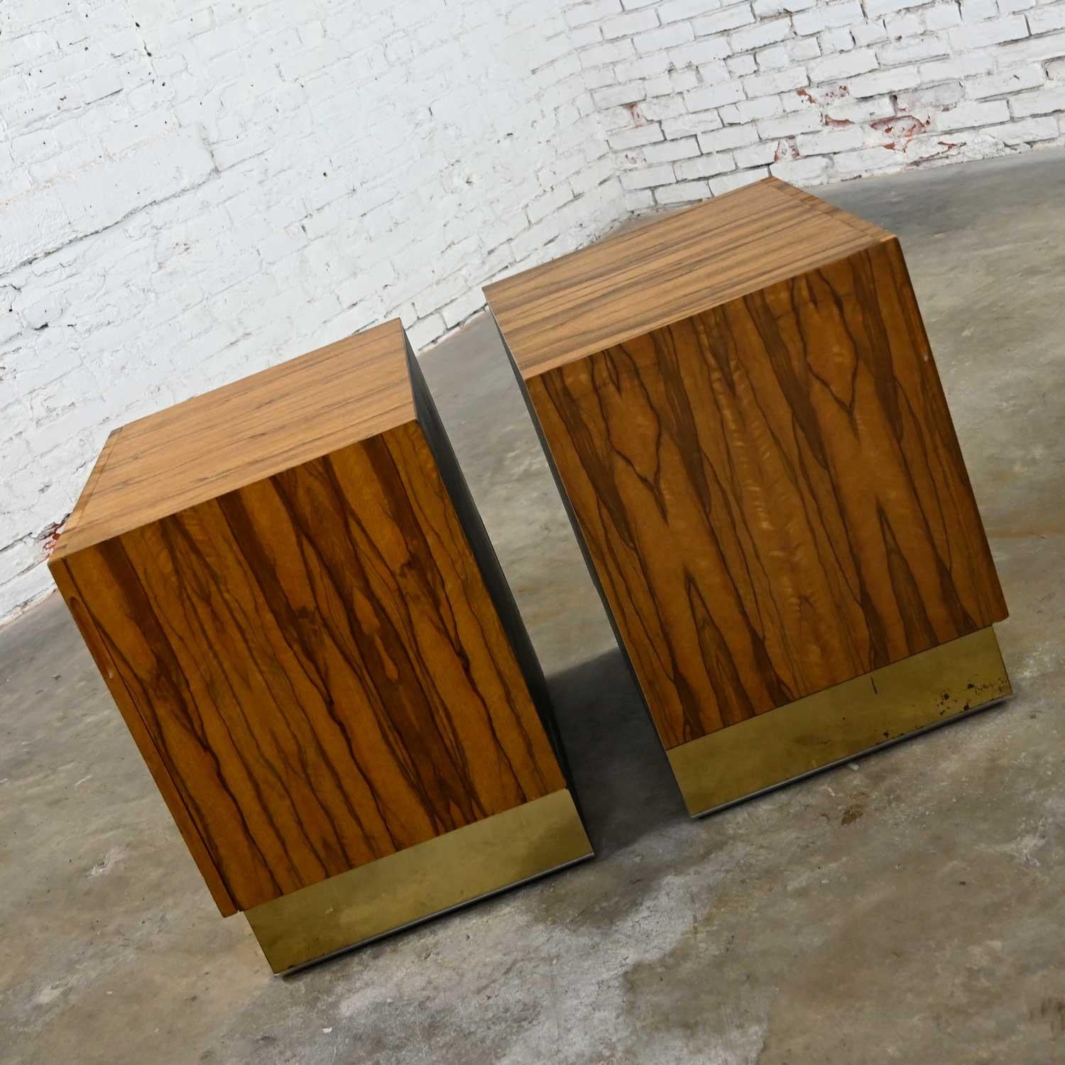 Vintage Modern Rosewood Pair Cube Nightstands by Milo Baughman for Thayer Coggin For Sale 1