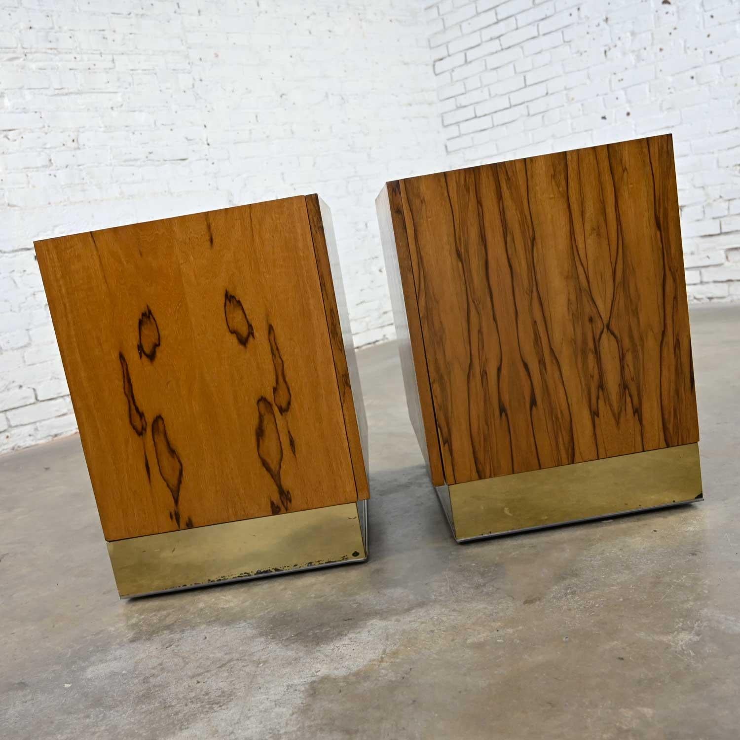 Vintage Modern Rosewood Pair Cube Nightstands by Milo Baughman for Thayer Coggin For Sale 2