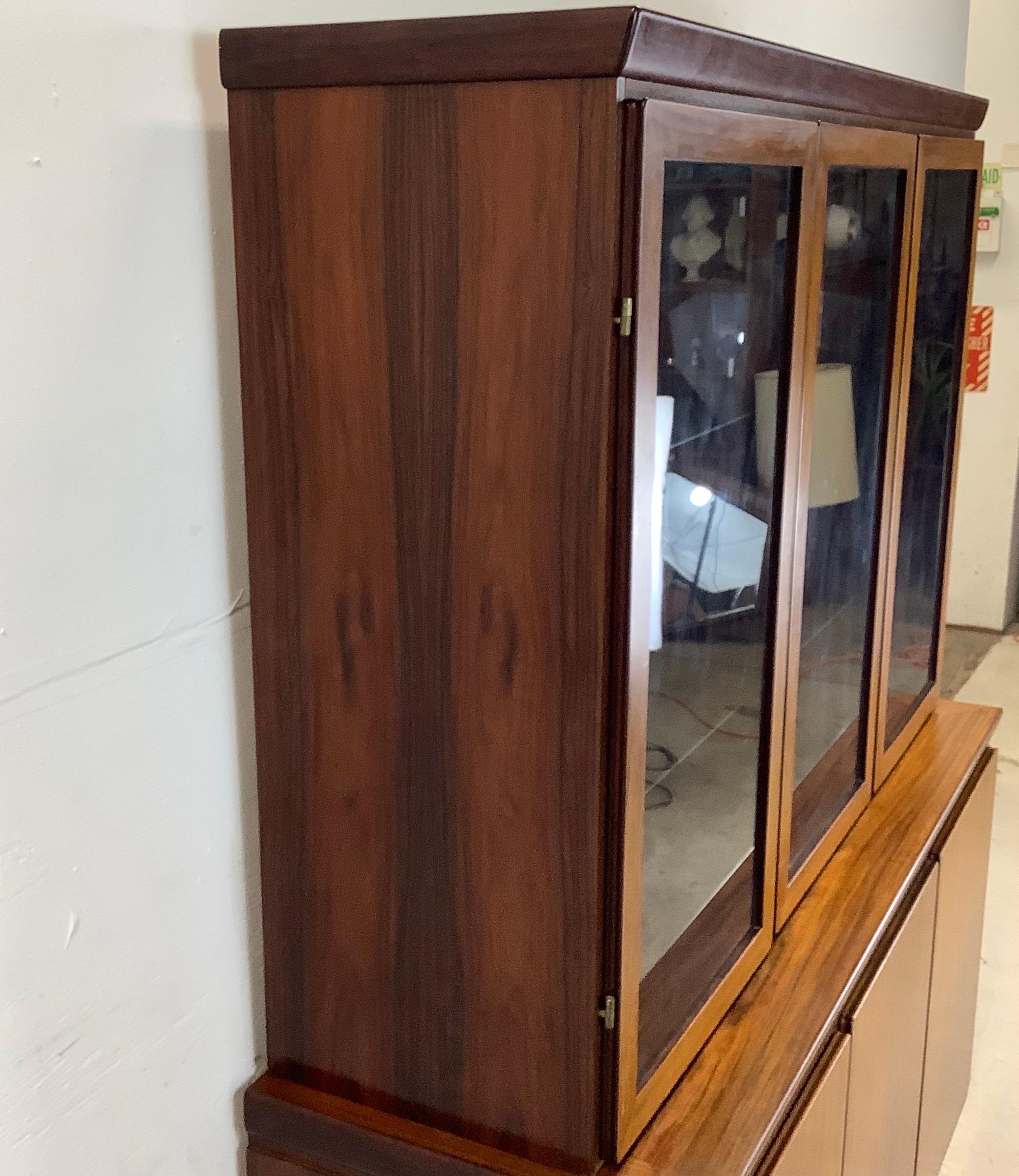 Vintage Modern Rosewood Sideboard With China Cabinet by Skovby 11
