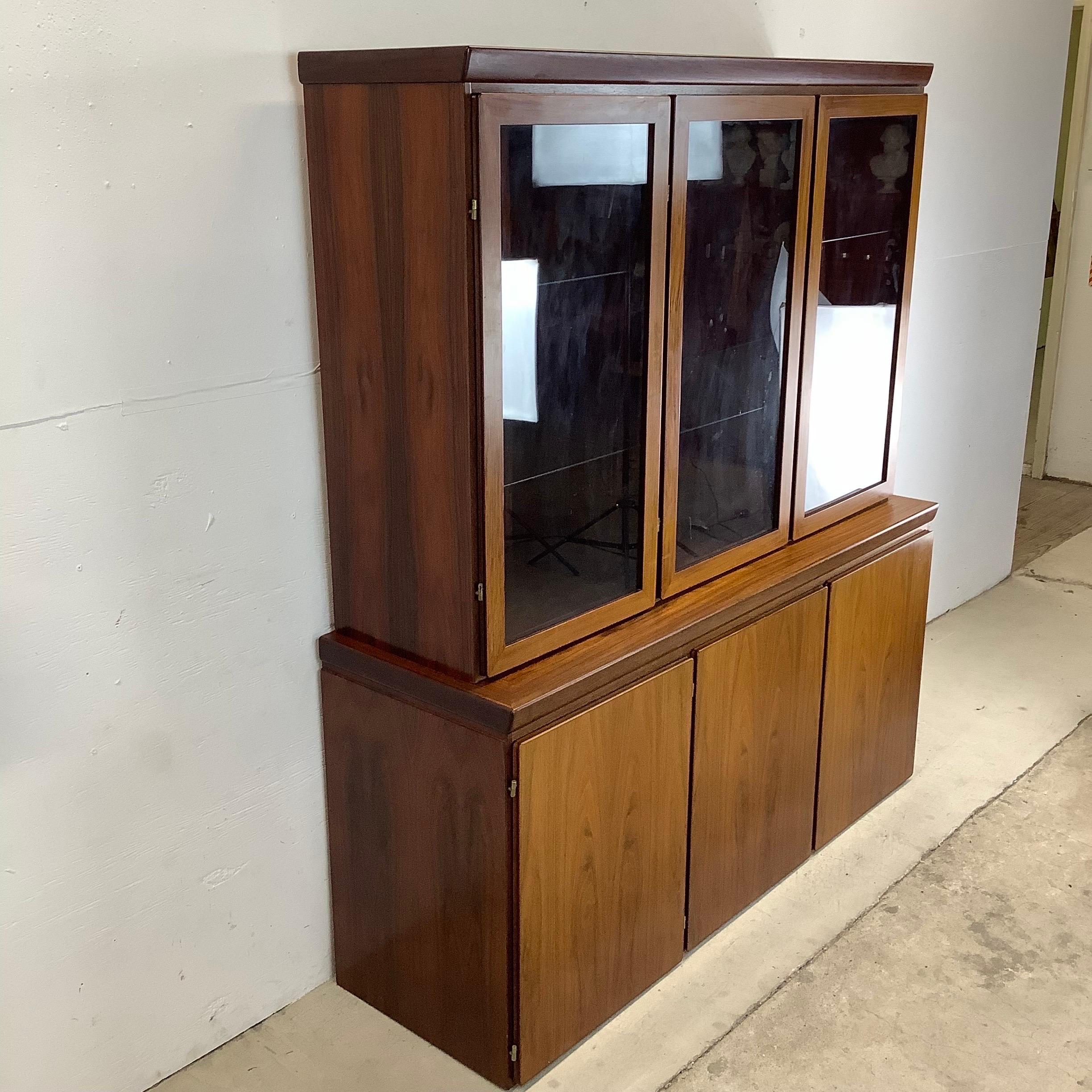 20th Century Vintage Modern Rosewood Sideboard With China Cabinet by Skovby