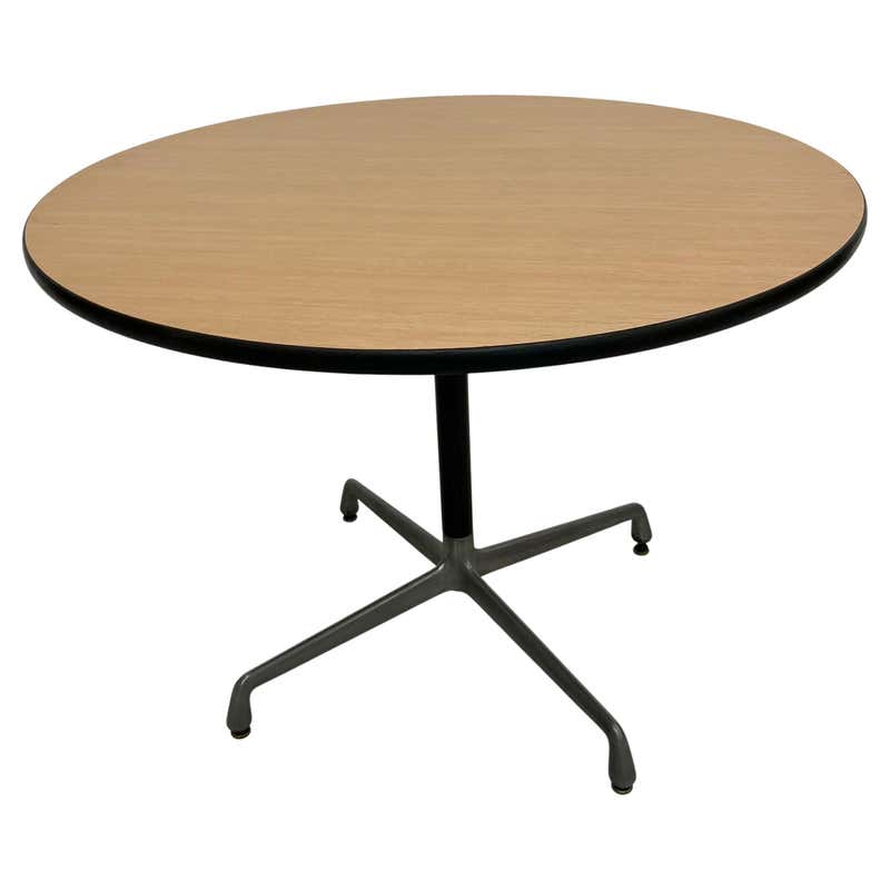 Custom Mid Century Modern Round Dining Table at 1stDibs