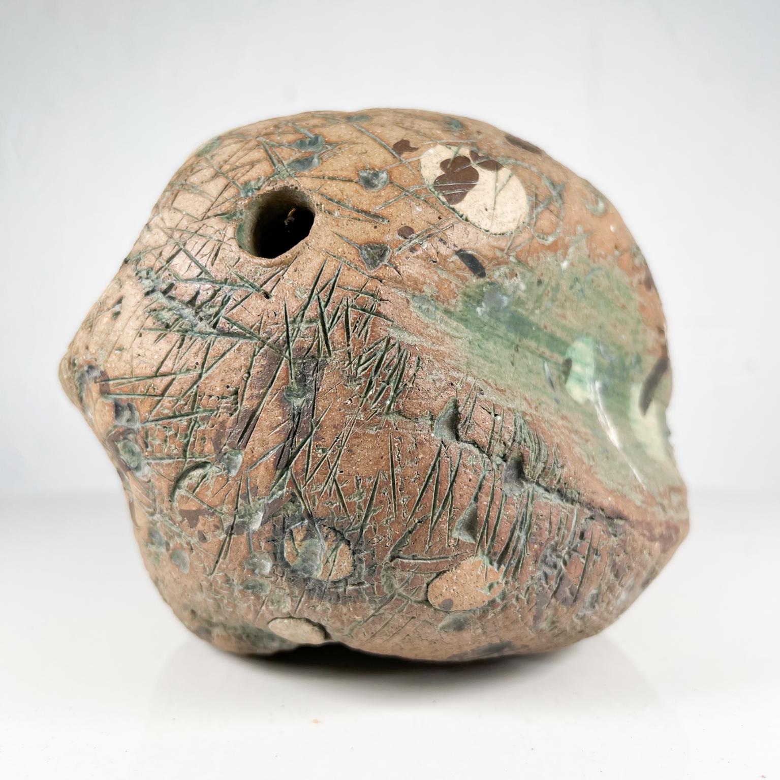 Vintage Modern Sculptural Art Abstract Sphere Pottery One In Good Condition For Sale In Chula Vista, CA