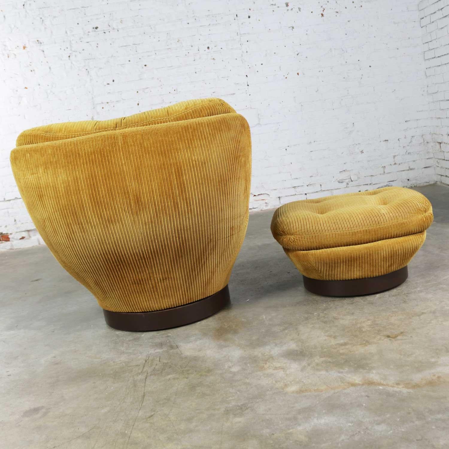 corduroy chair and ottoman