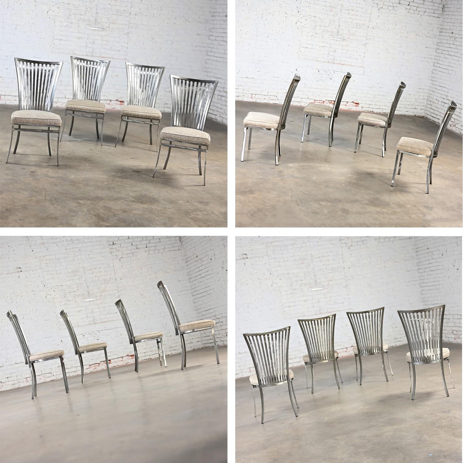 Chaises de salle à manger ou d'appoint The Moderns Shaver Howard à dossier latéral en acier Lot de 4 en vente 2