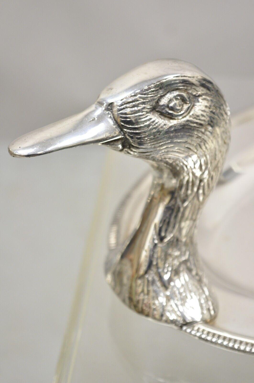 Vintage Modern Silver Plated Duck Mallard Serving Platter Attr. Teghini Firenze 8
