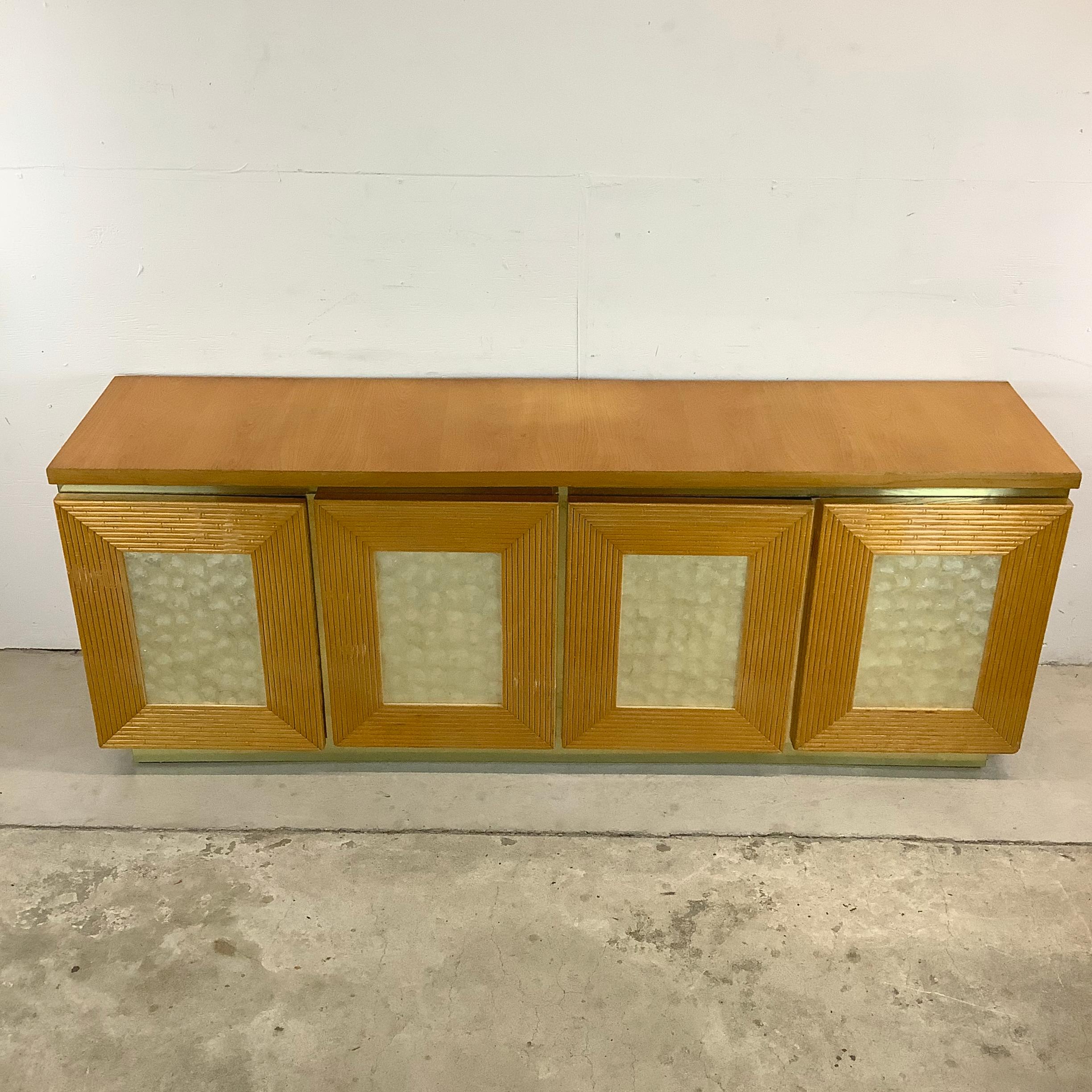 Bohemian Vintage Modern Six Drawer Dresser in Bamboo Finish For Sale