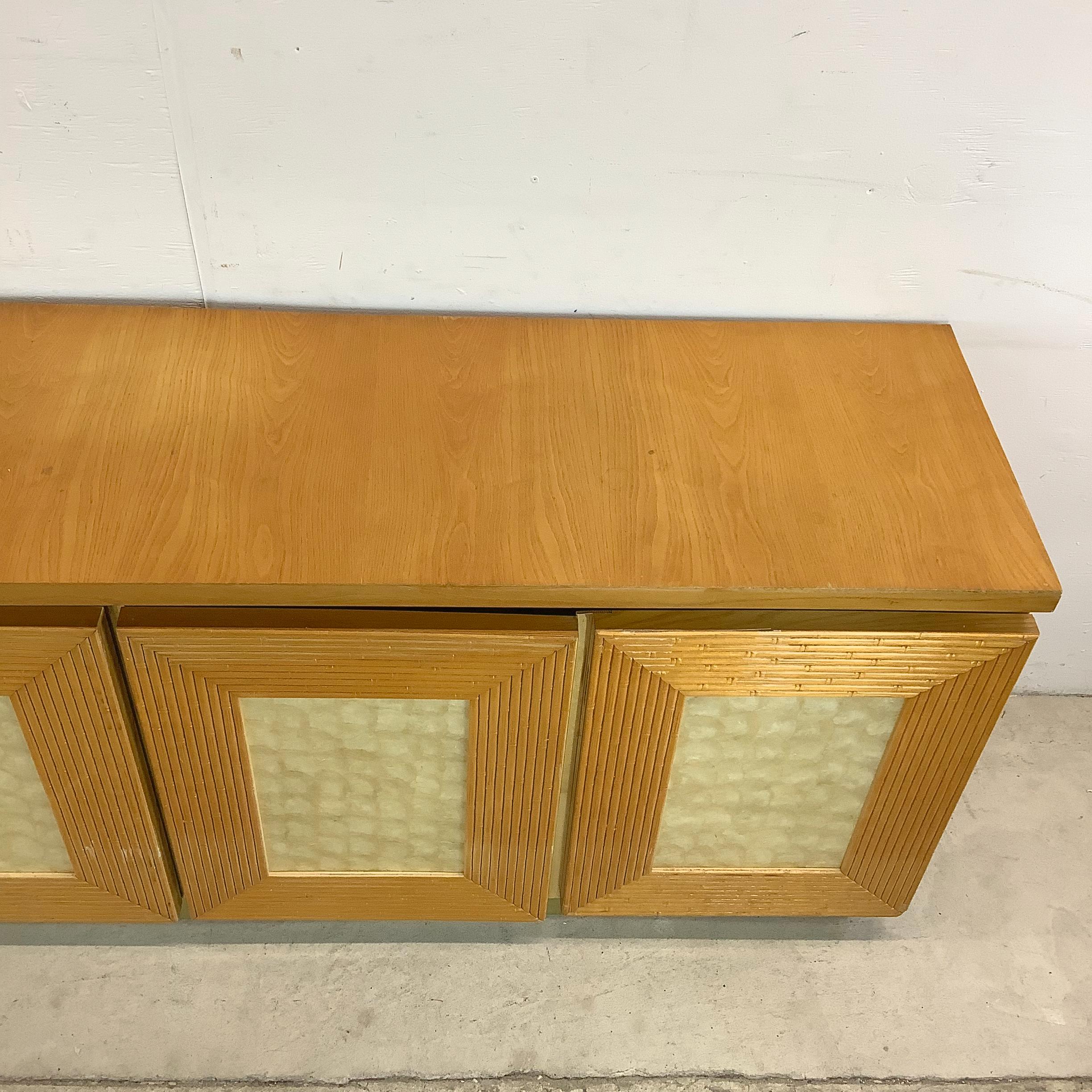 20th Century Vintage Modern Six Drawer Dresser in Bamboo Finish For Sale