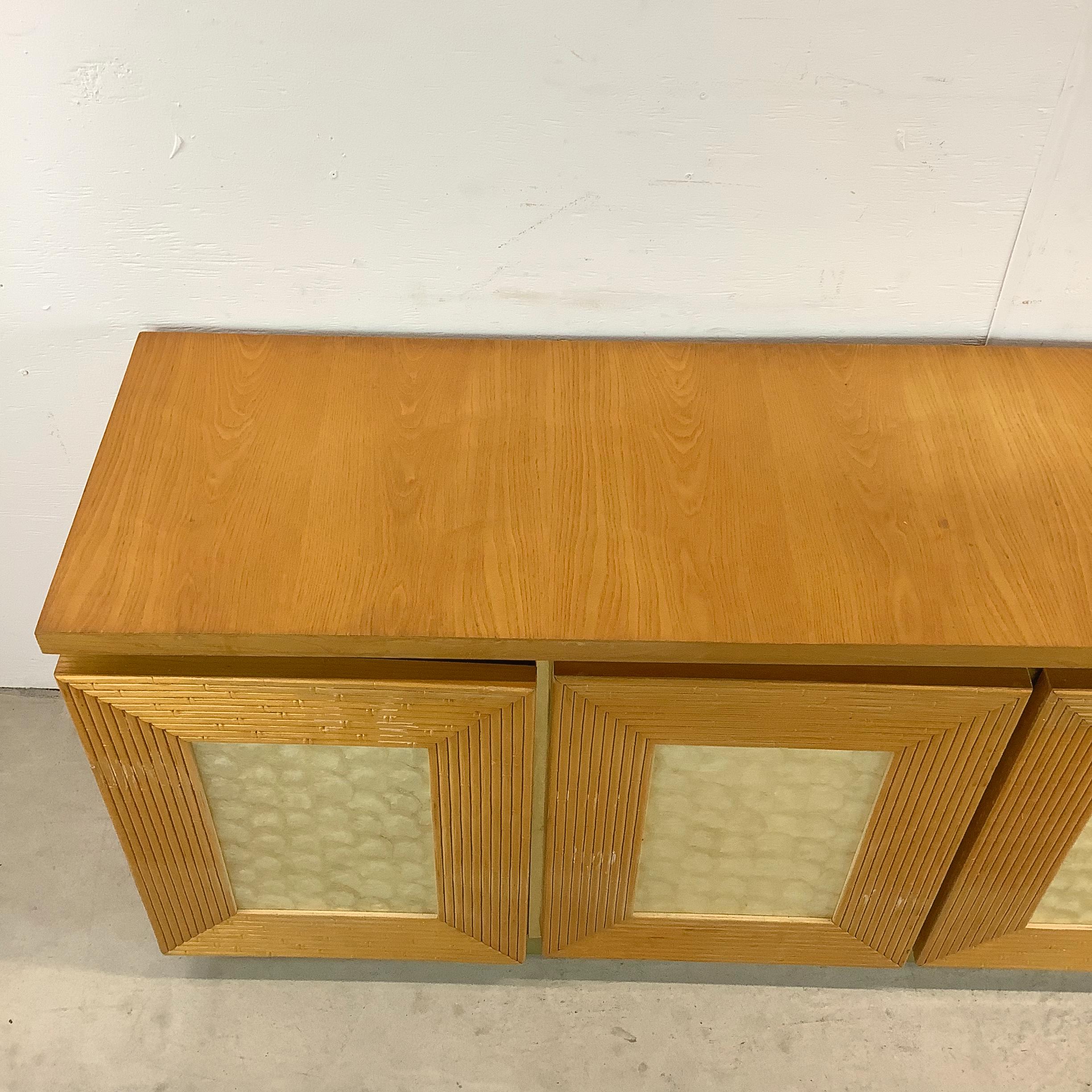 Plastic Vintage Modern Six Drawer Dresser in Bamboo Finish  For Sale