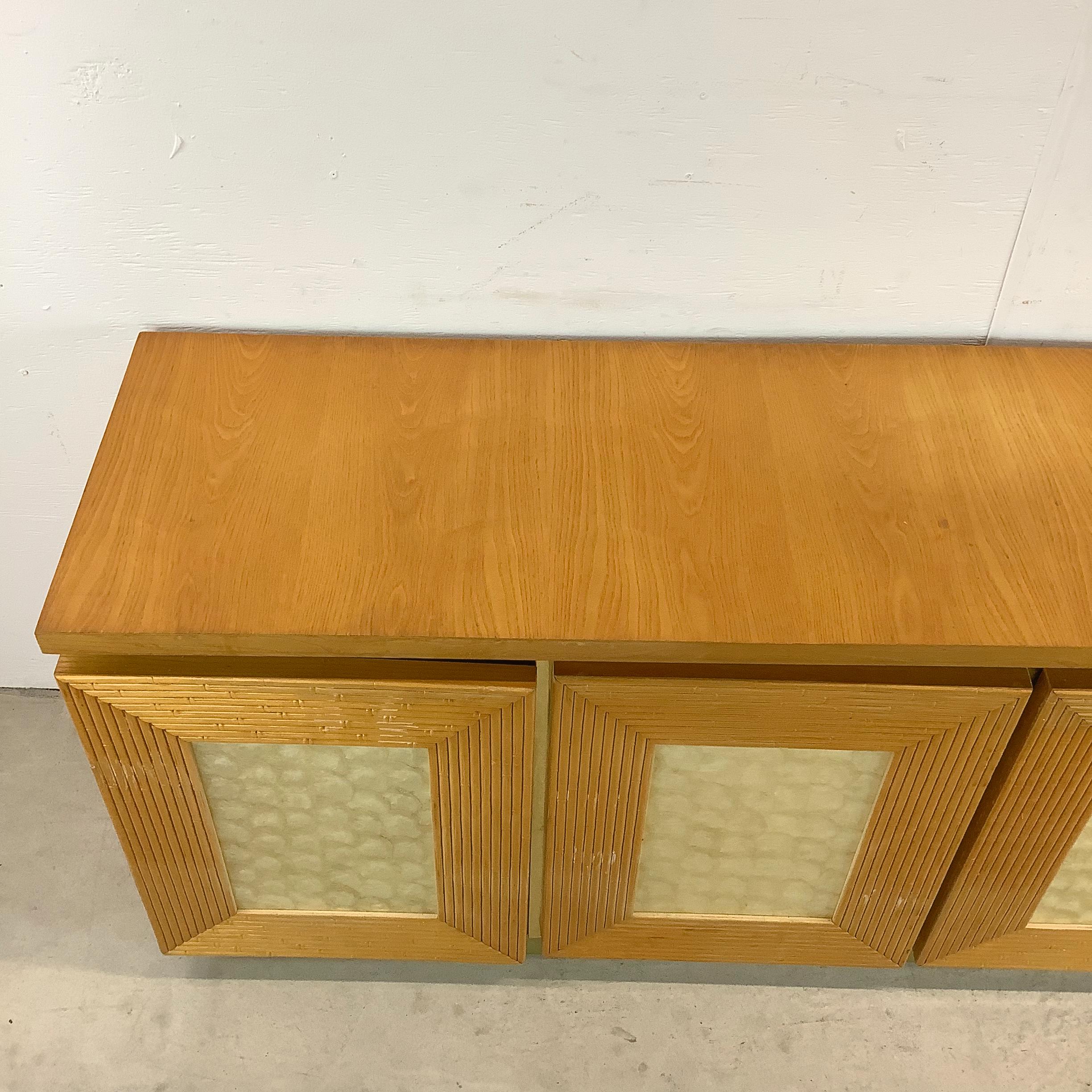 Plastic Vintage Modern Six Drawer Dresser in Bamboo Finish For Sale