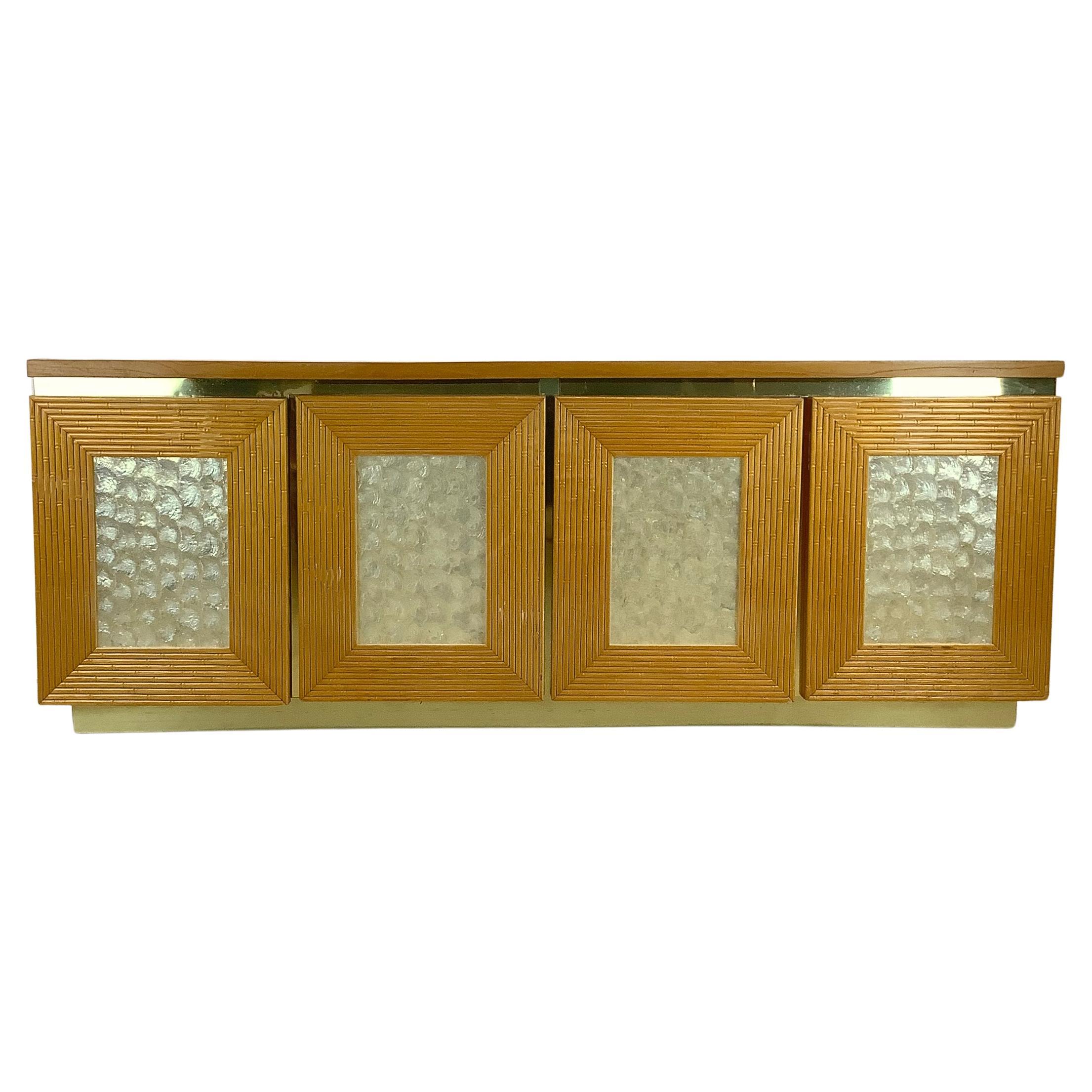 Vintage Modern Six Drawer Dresser in Bamboo Finish  For Sale