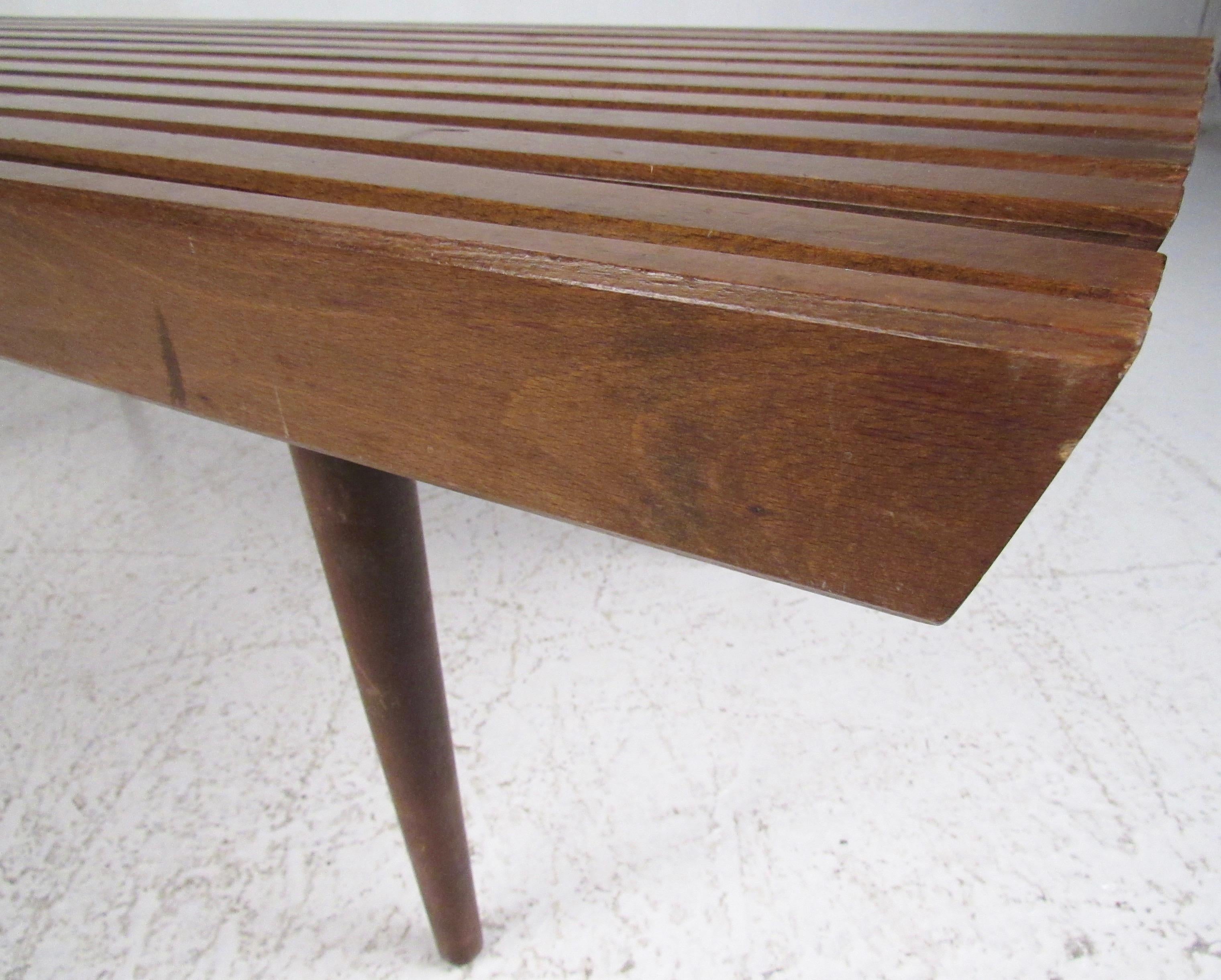 Vintage Modern Slat Bench or Table 3