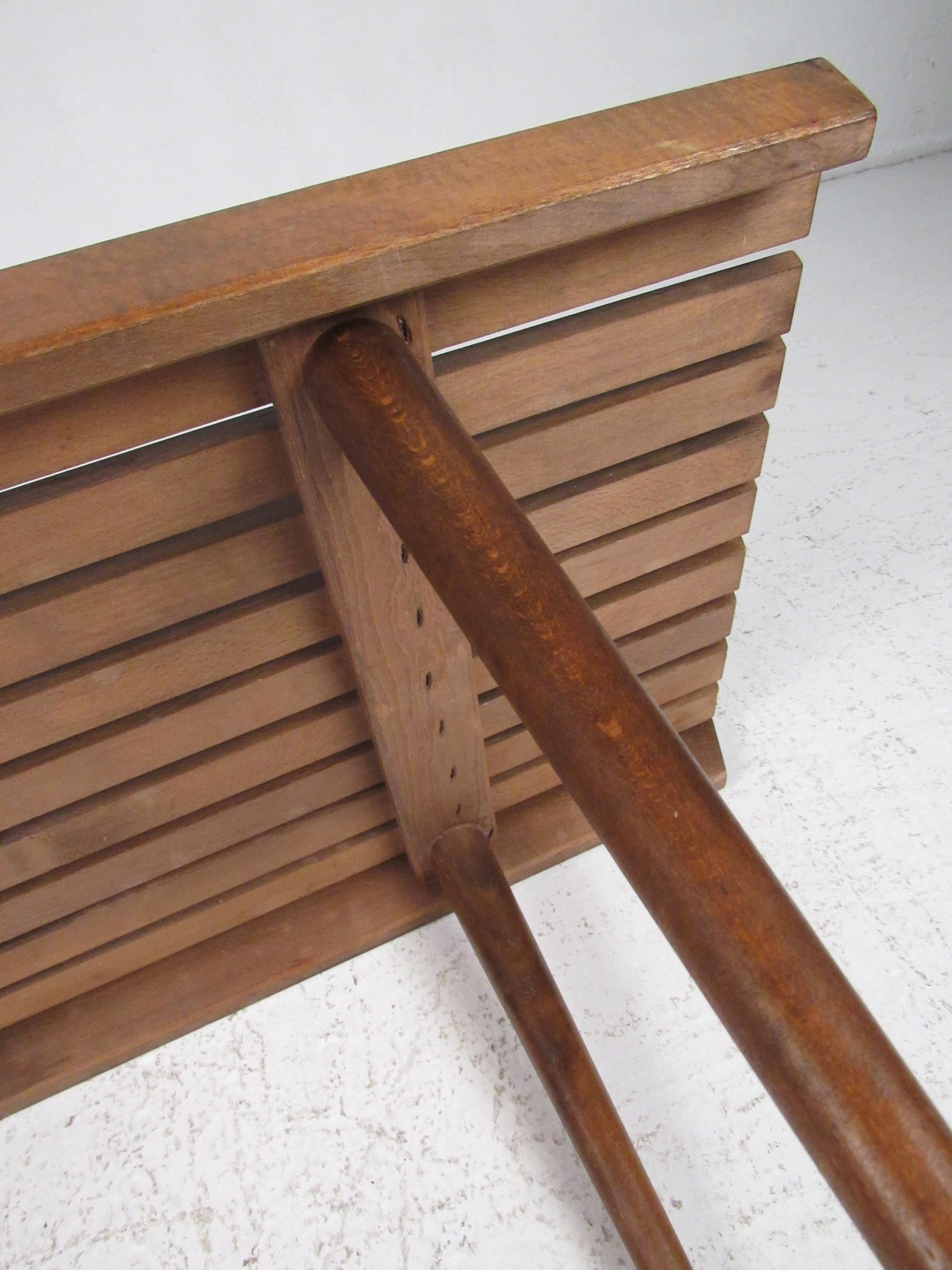 Vintage Modern Slat Bench or Table 4