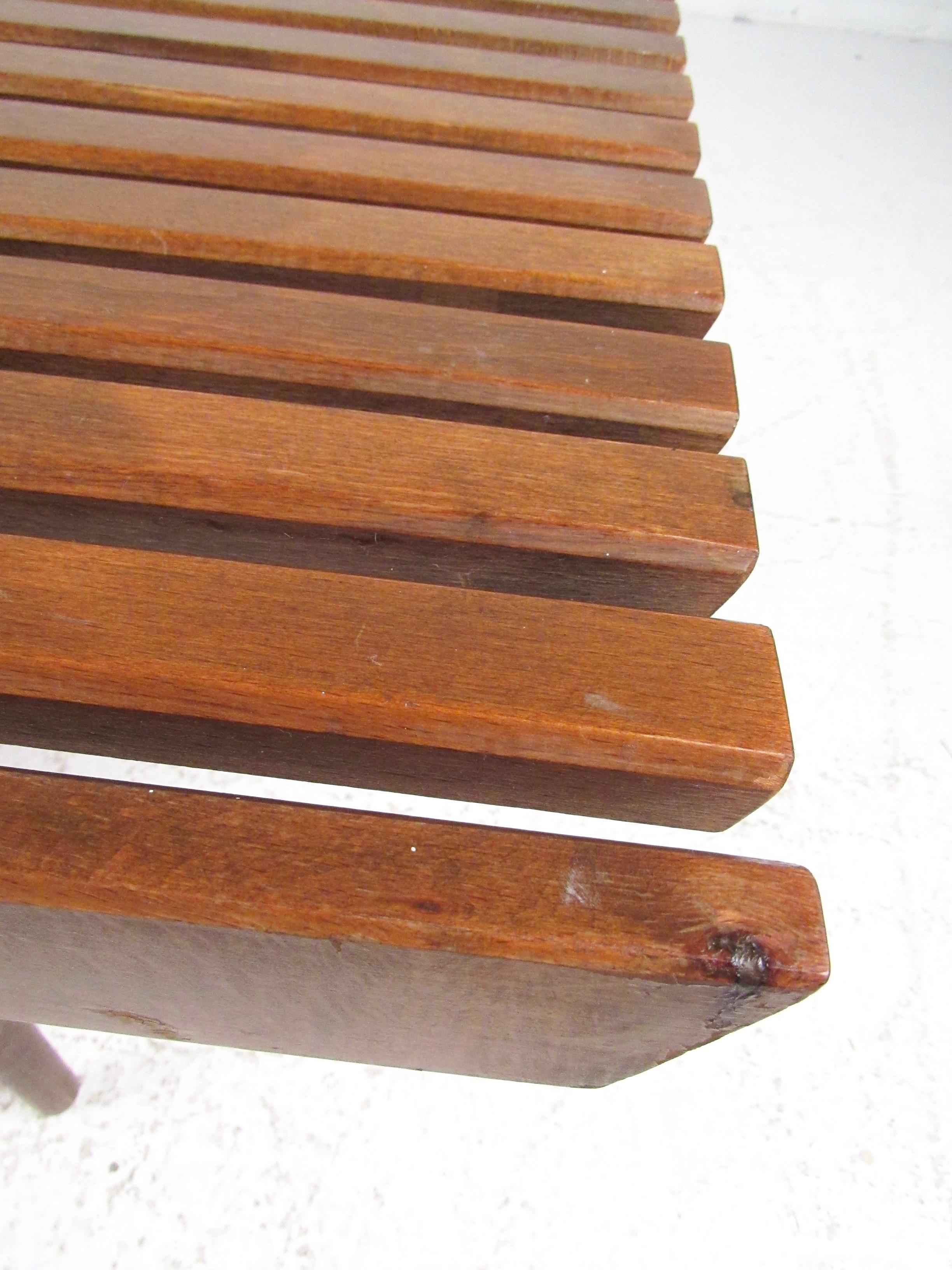 Vintage Modern Slat Bench or Table 7