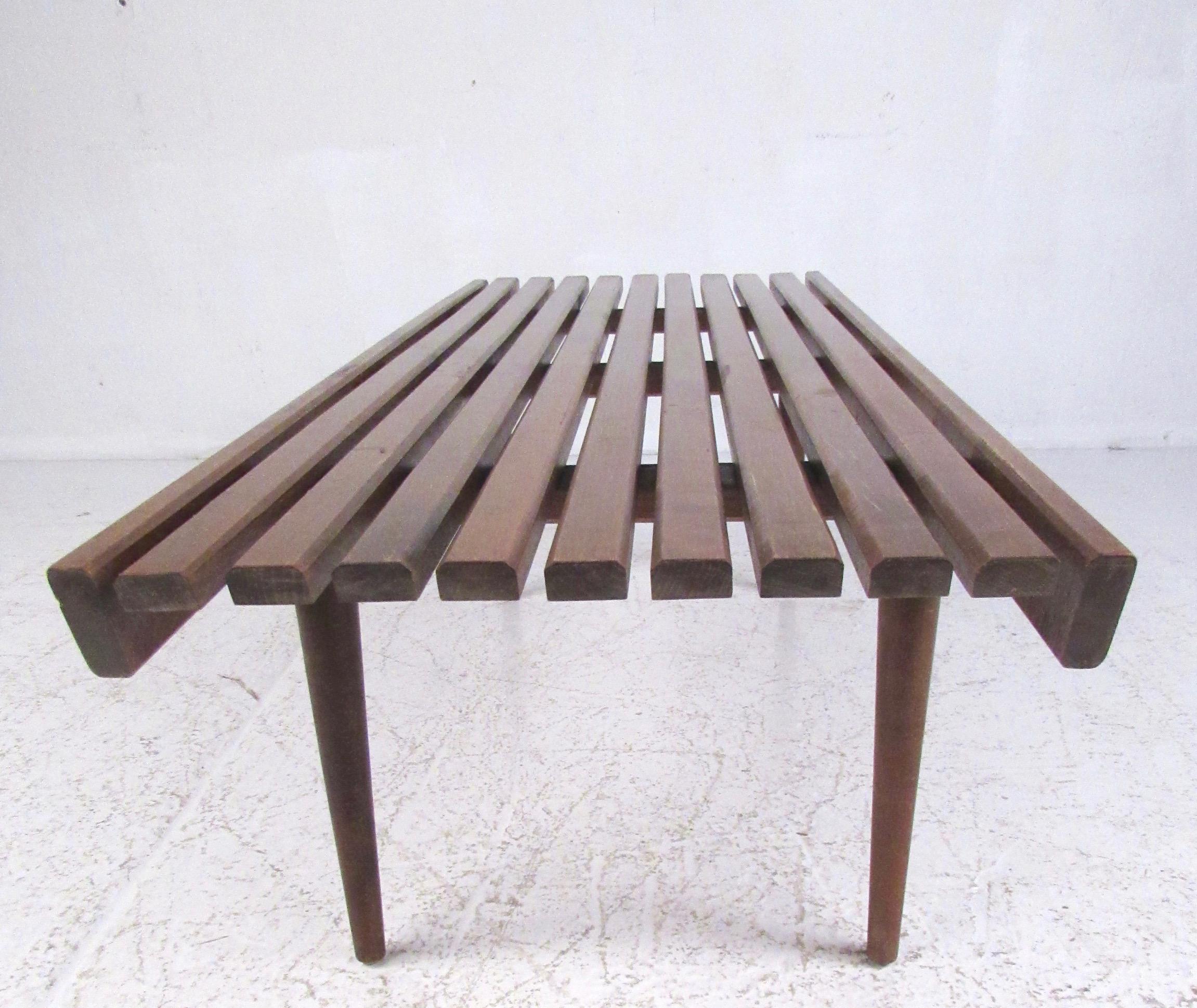 American Vintage Modern Slat Bench or Table
