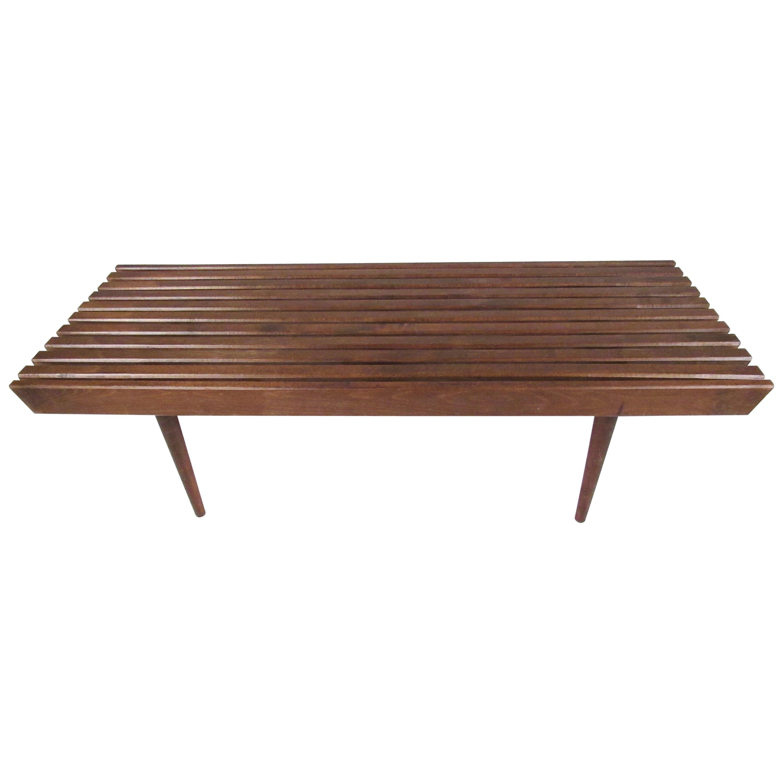 Vintage Modern Slat Bench or Table