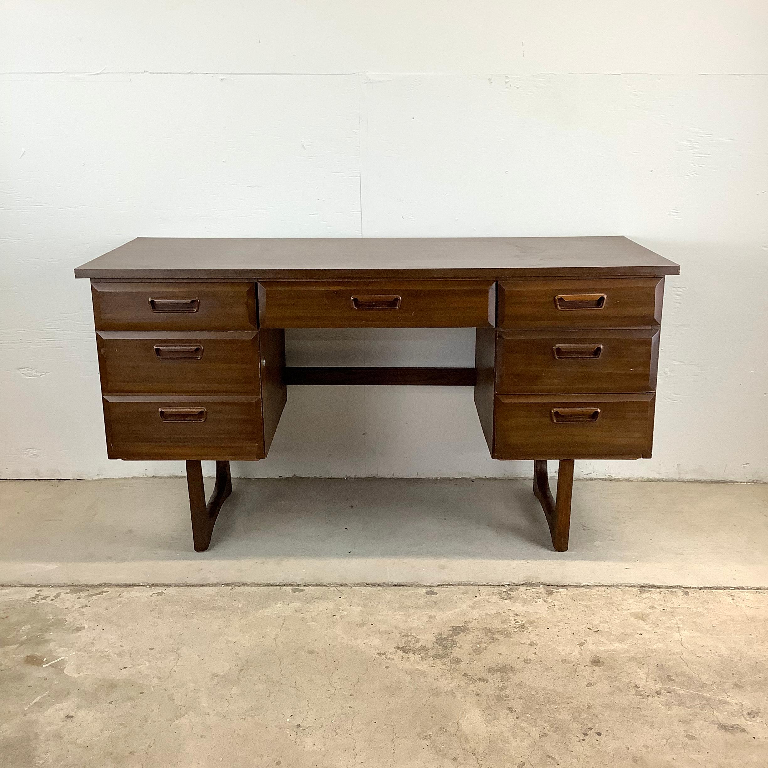 Vintage Modern Sled Leg Writing Desk For Sale at 1stDibs