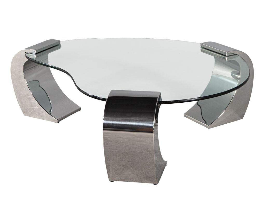 modern stainless steel coffee table