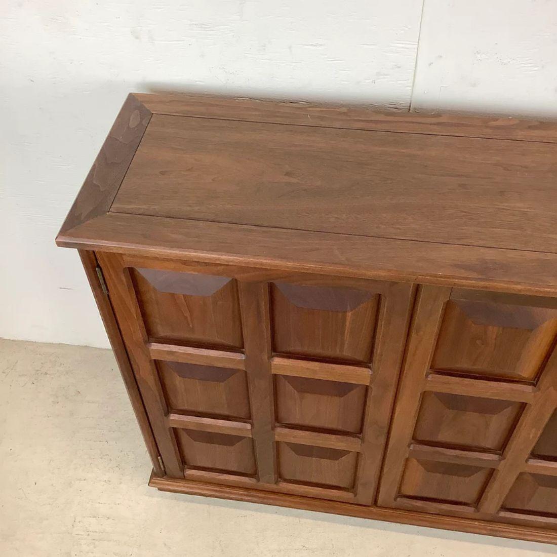 Vintage Modern Stone Top Console Cabinet 10