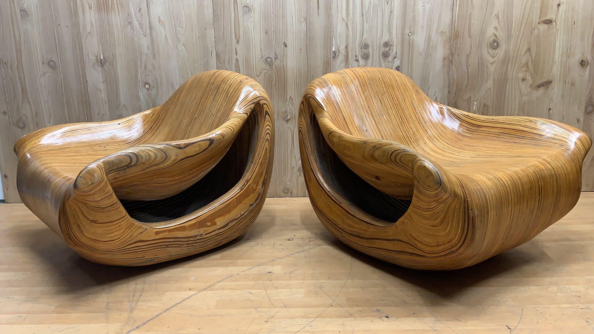 Vintage Modern Strata Chair by Stew Design, Pair In Good Condition In Chicago, IL