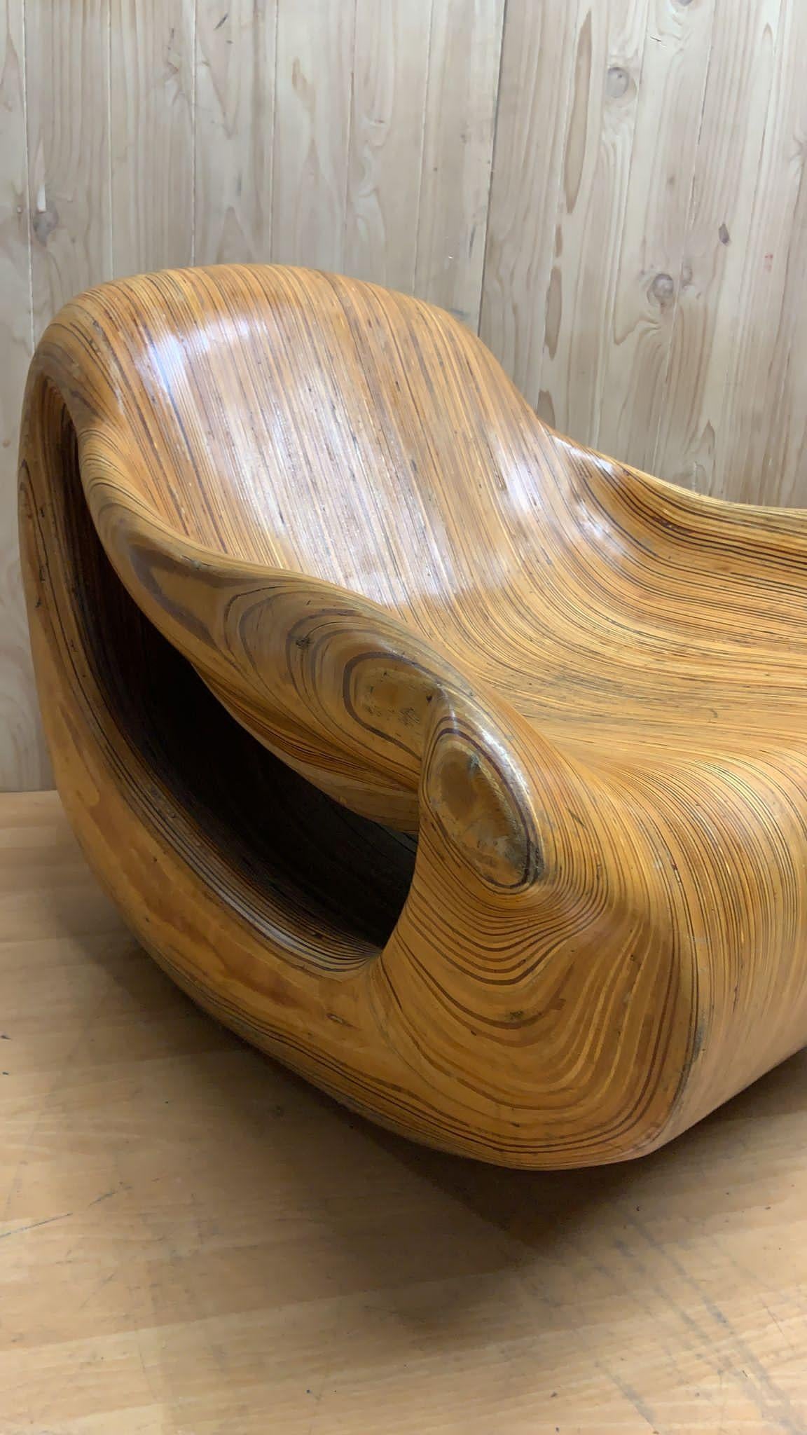 Wood Vintage Modern Strata Chair by Stew Design, Pair