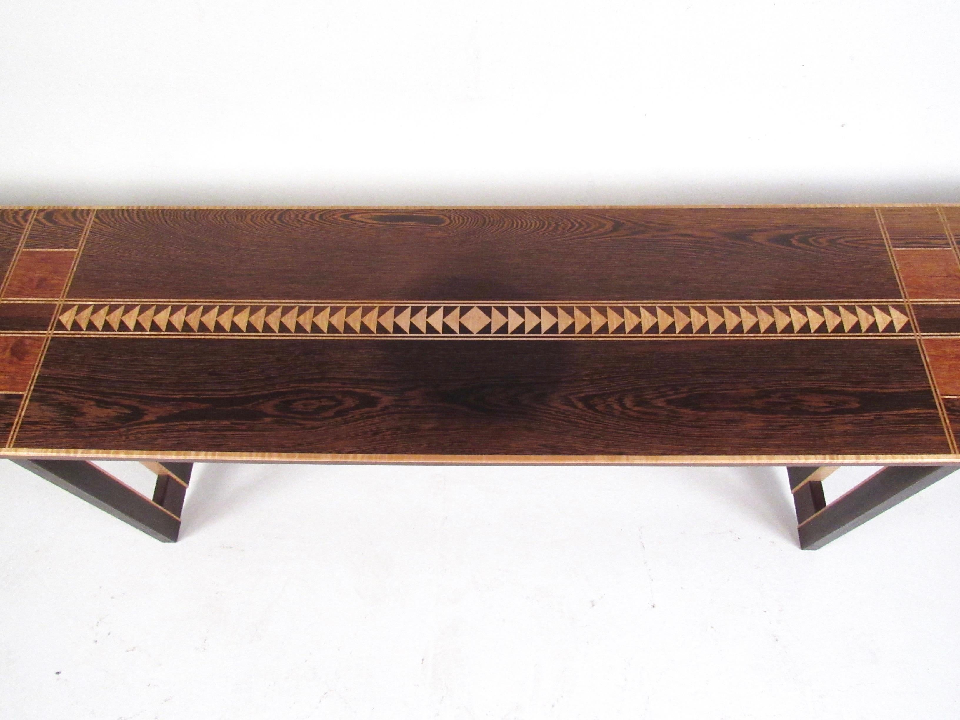 Vintage Modern Studio Console with Artistic Marquetry 8