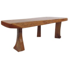 Vintage Modern Studio Made Live Edge Coffee Table