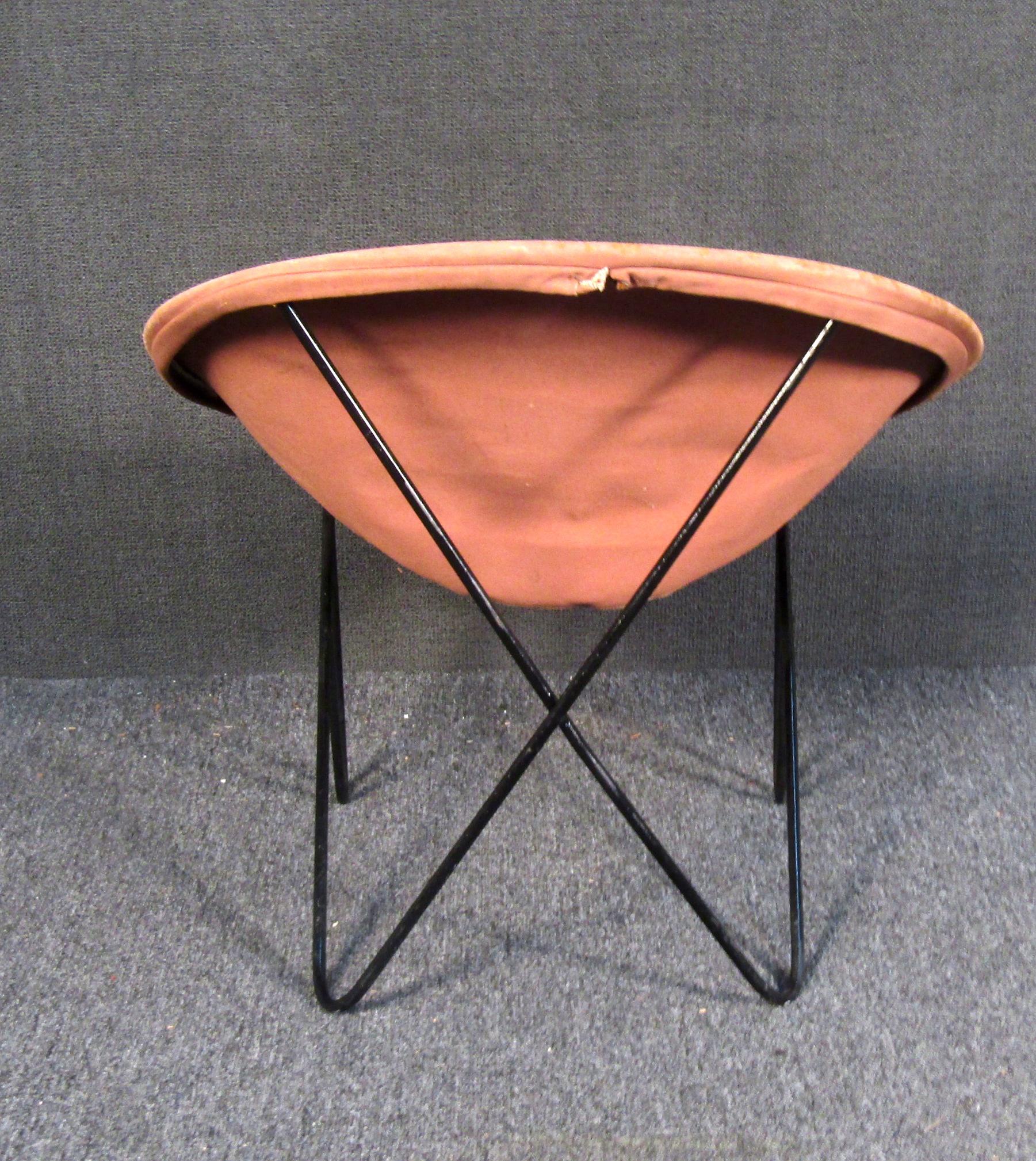 Vintage-Loungesessel aus Segeltuch im modernen Stil (Mitte des 20. Jahrhunderts) im Angebot