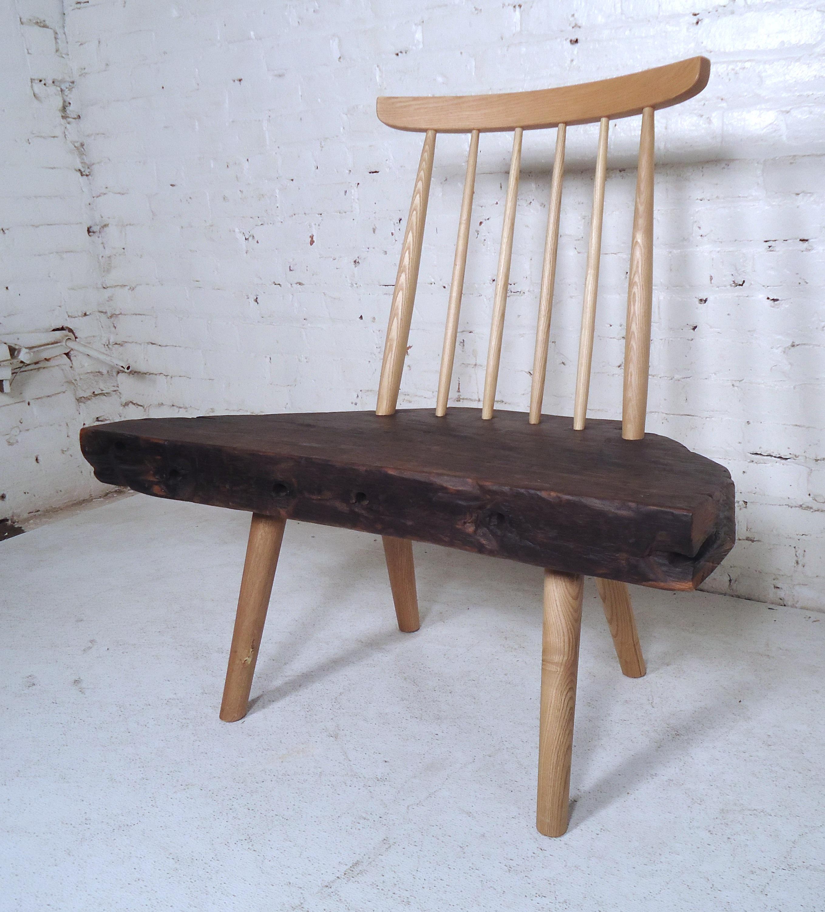 This a very unique vintage modern style solid wood chair with a live edge seat. 

Please confirm item location (NY or NJ).