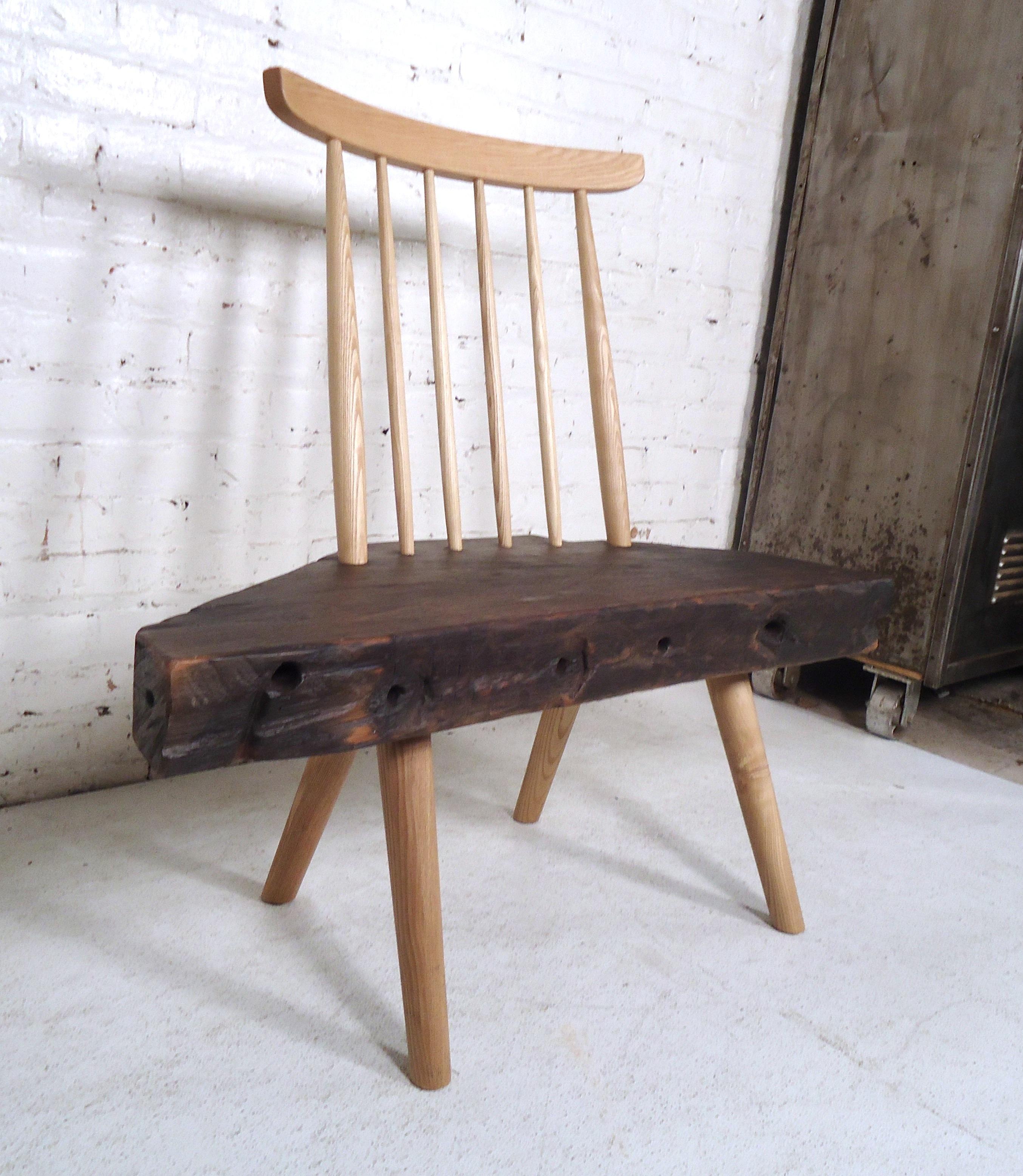 Vintage Modern Style Live Edge Chair In Good Condition In Brooklyn, NY