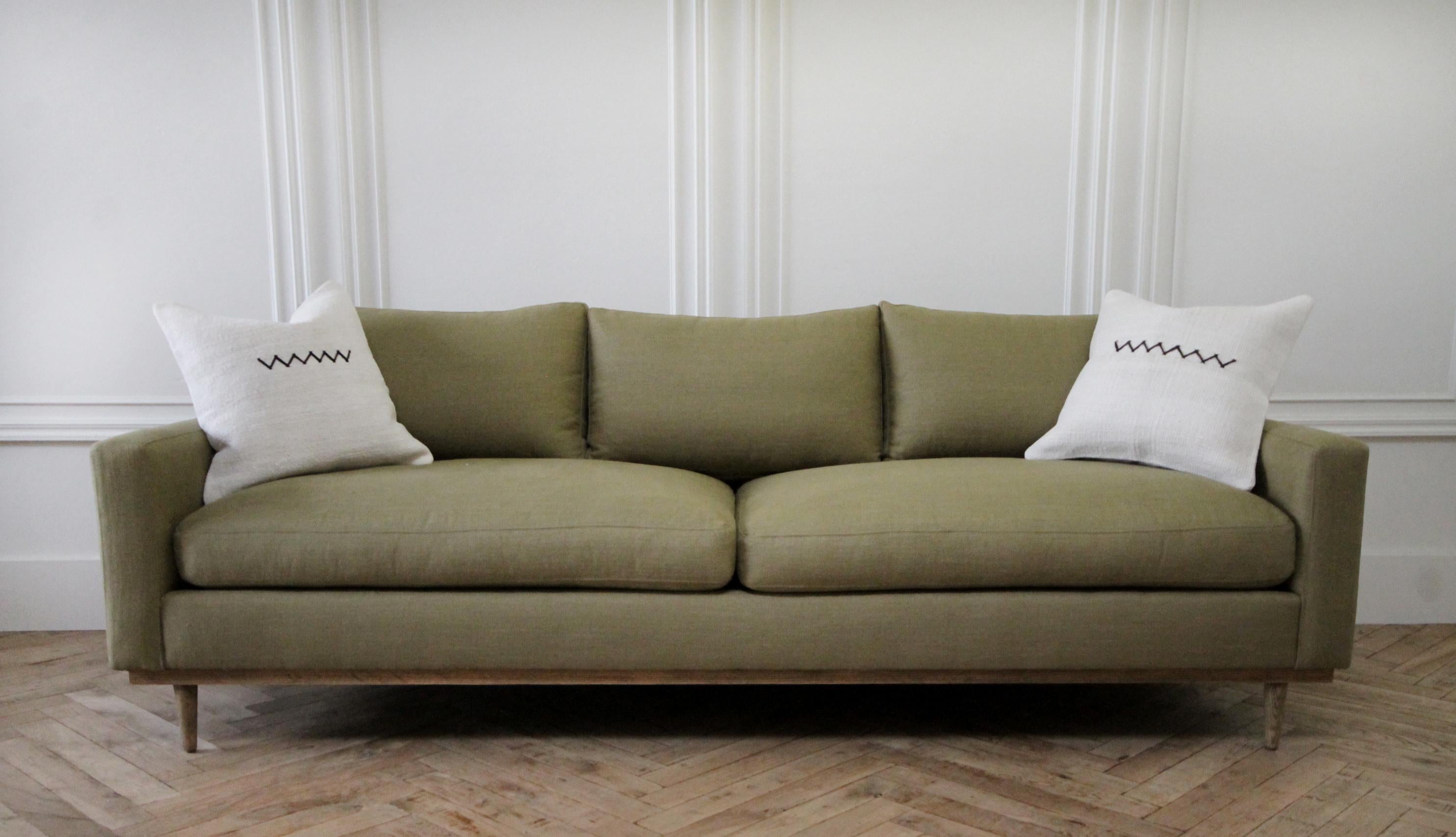American Vintage Modern Style Sofa with Down Cushions
