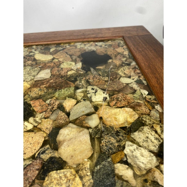Vintage Modern Teak and Rock Resin Tables Designed by Arvid Haerum For ...